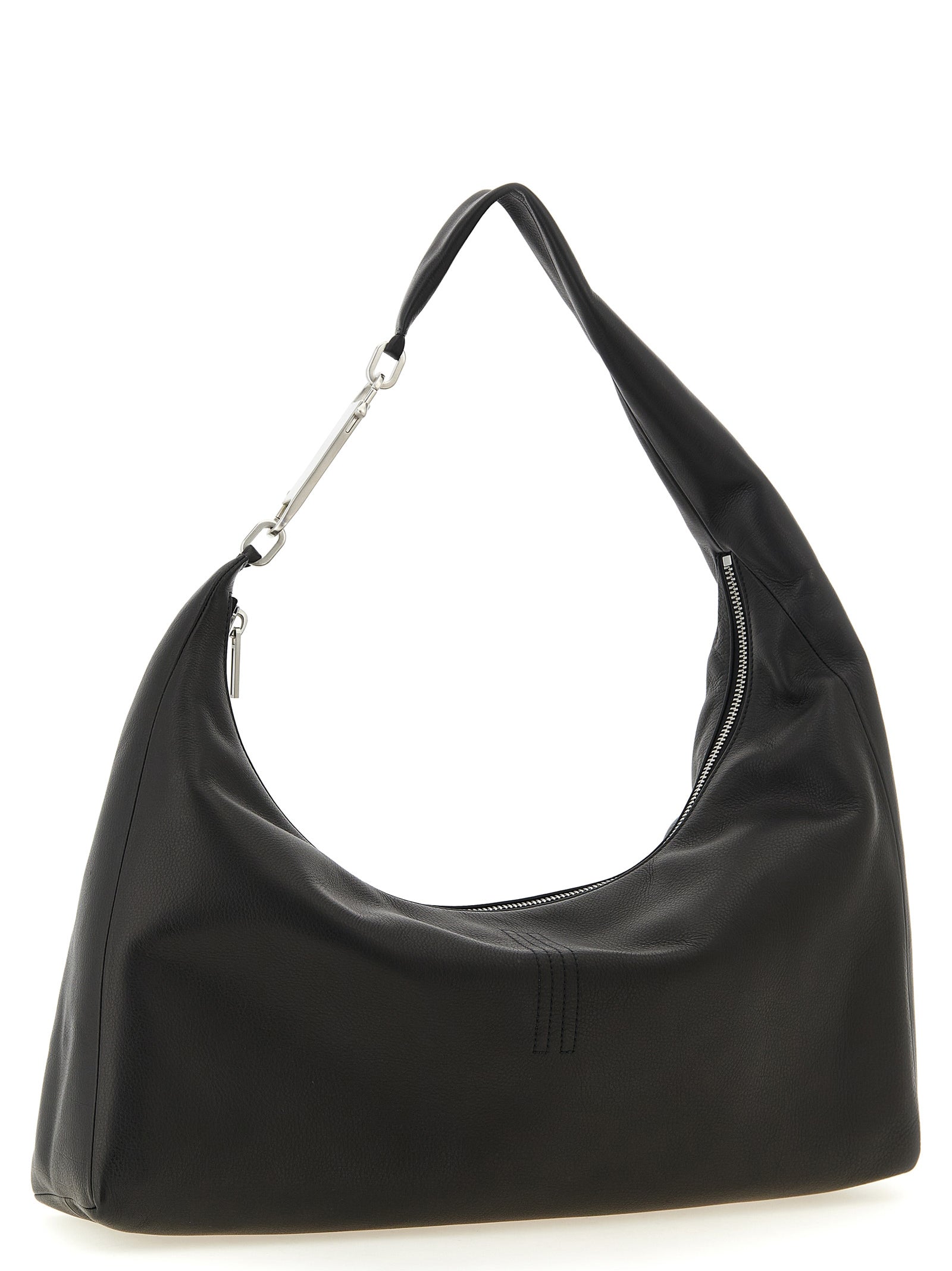 Rick Owens Schwarze Kalbsleder-Schultertasche
