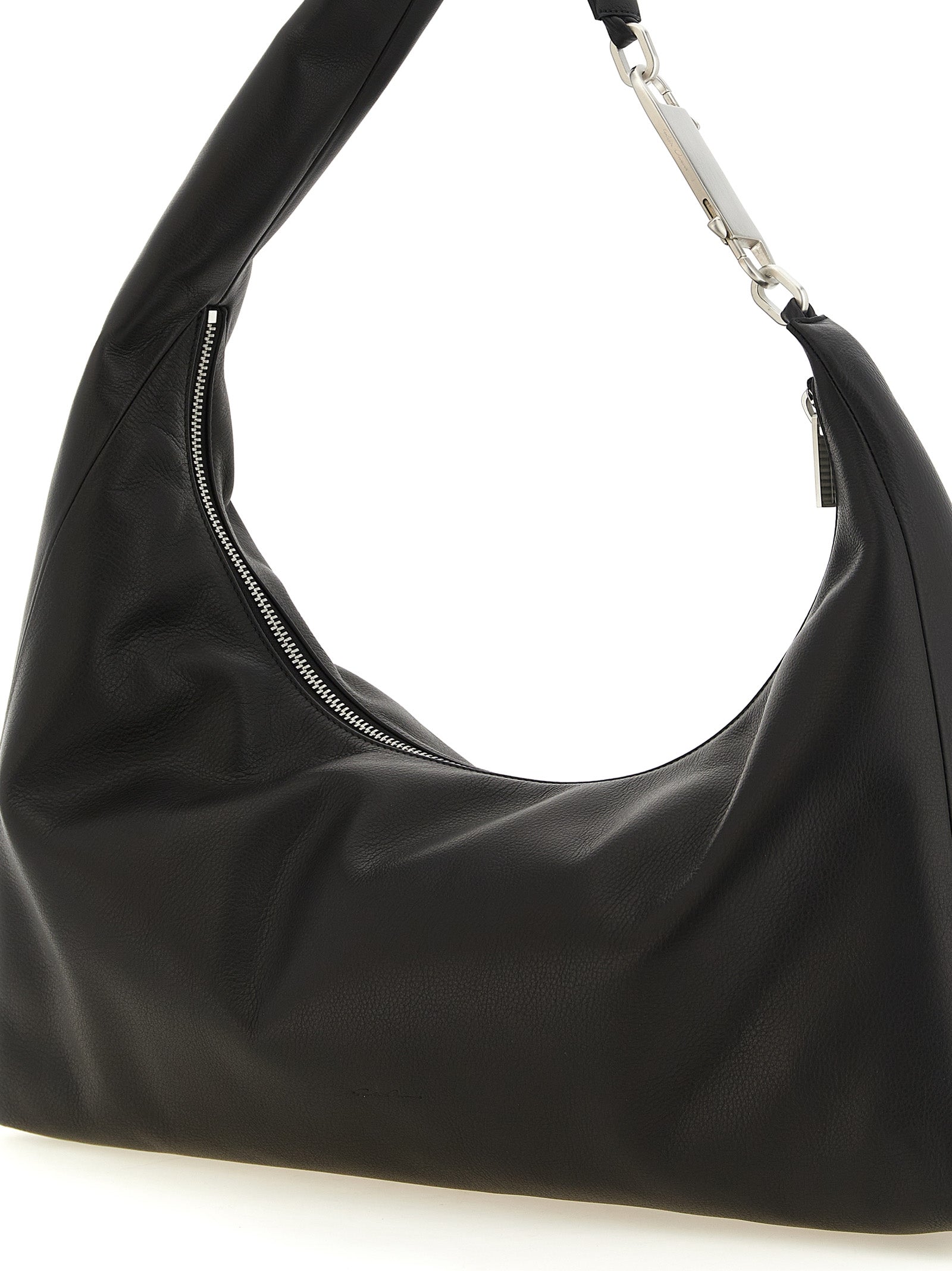 Rick Owens Schwarze Kalbsleder-Schultertasche