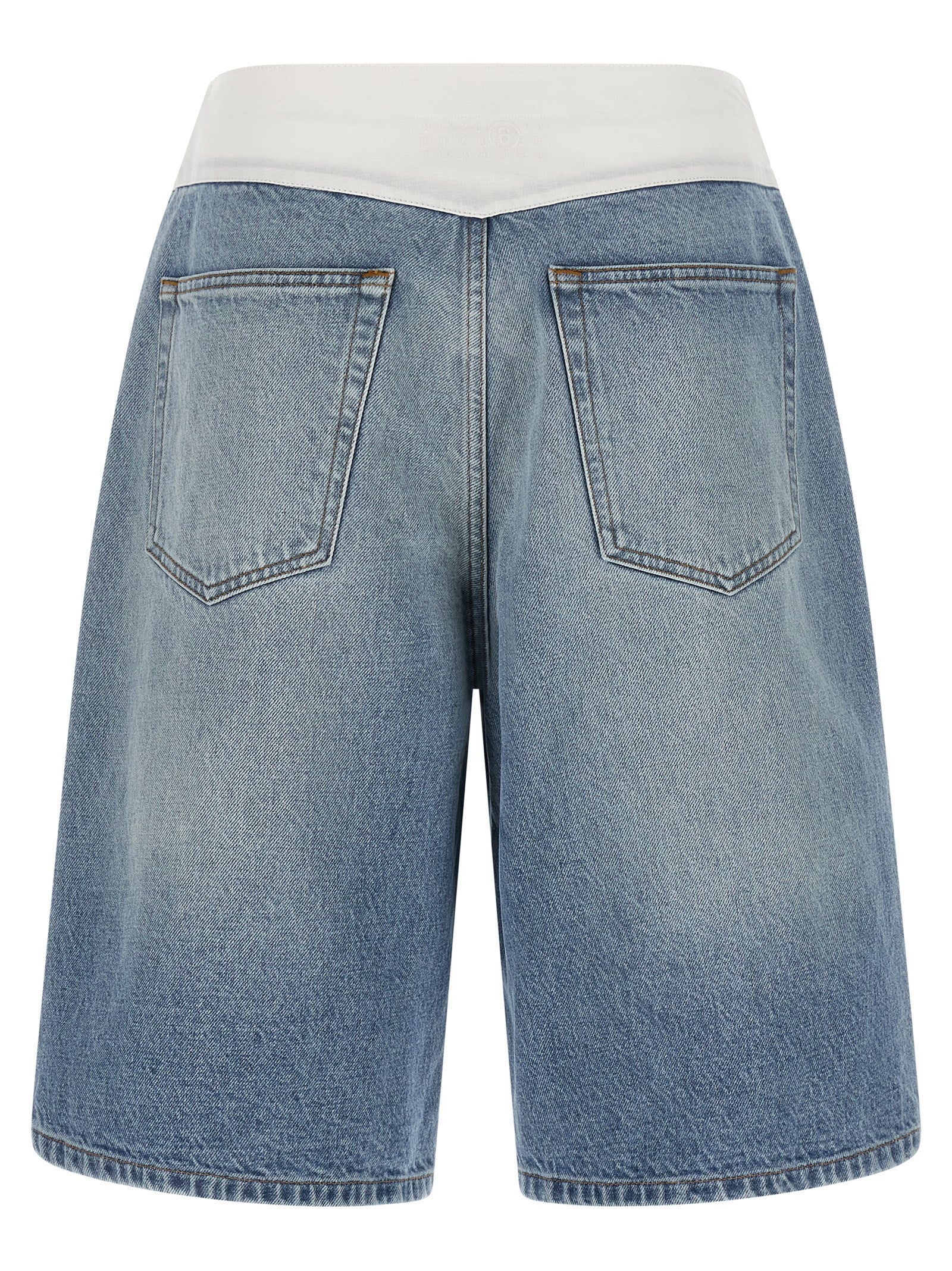 MM6 Maison Margiela Blaue Baumwoll-Bermudashorts