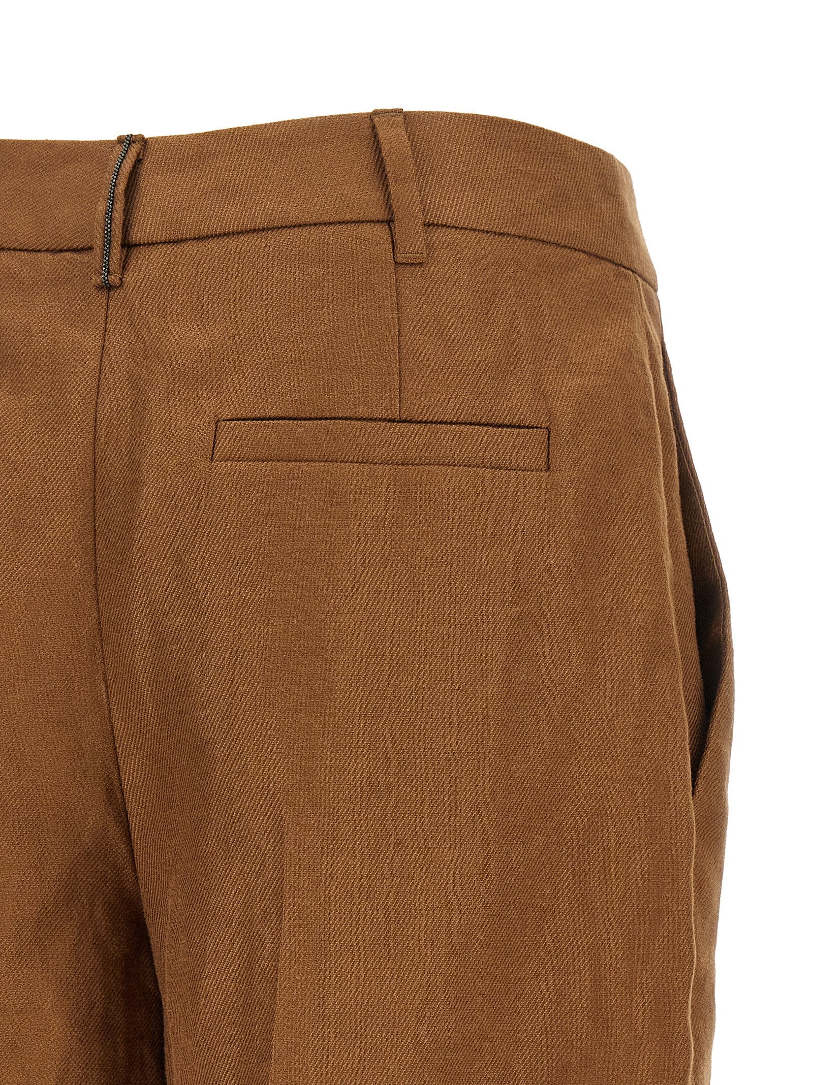 Brunello Cucinelli Braune Leinen-Bermudashorts