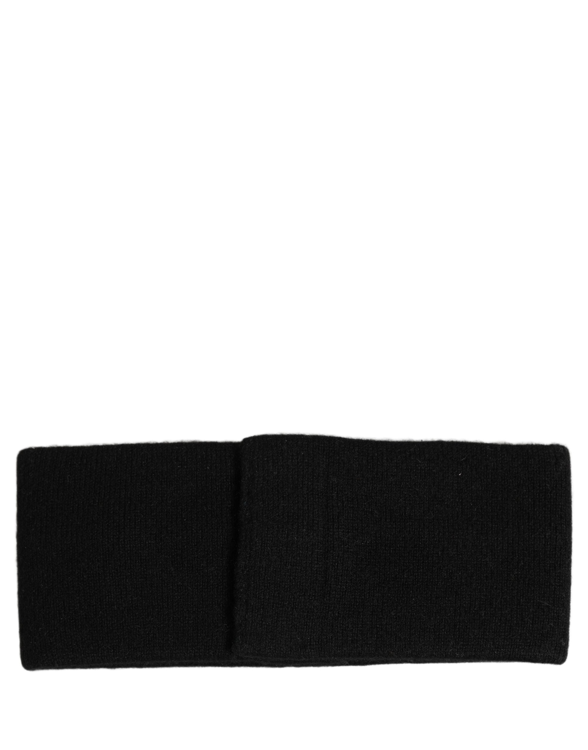 Dolce & Gabbana Herren-Stirnband aus schwarzem Kaschmir mit Logo-Plakette, Einheitsgröße