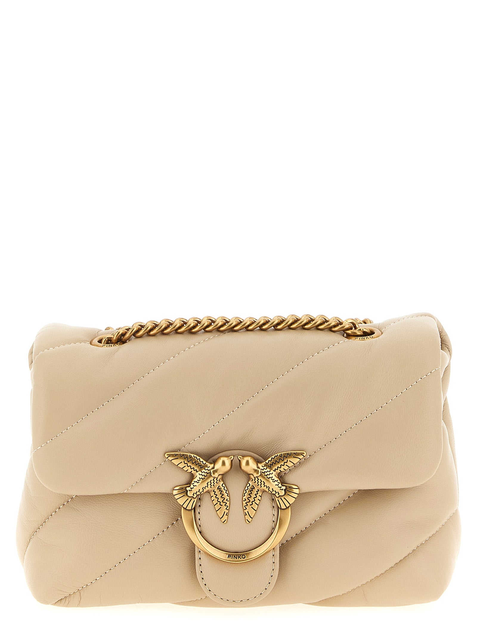PINKO Beige Lammleder Umhängetasche