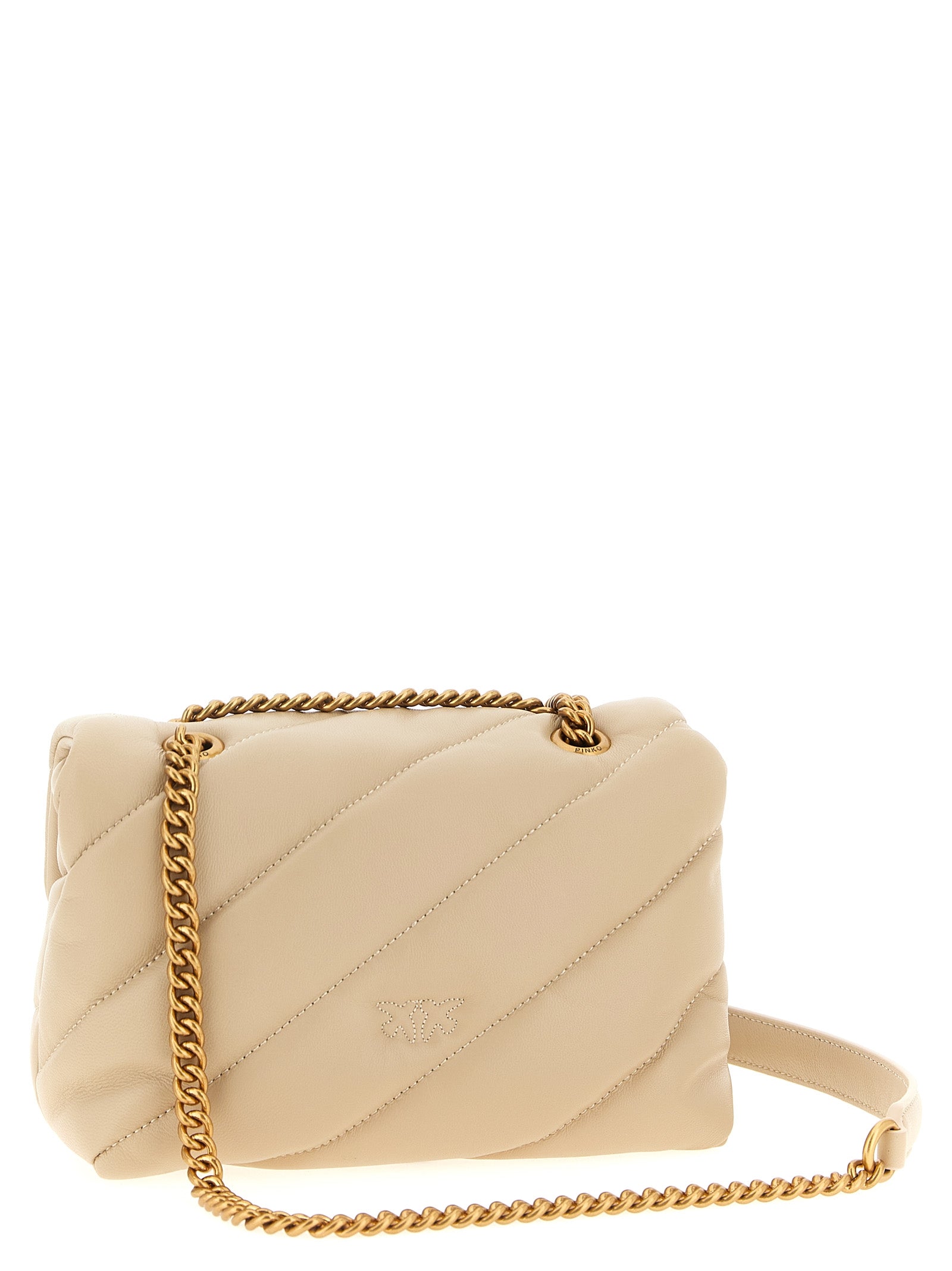 PINKO Beige Lammleder Umhängetasche