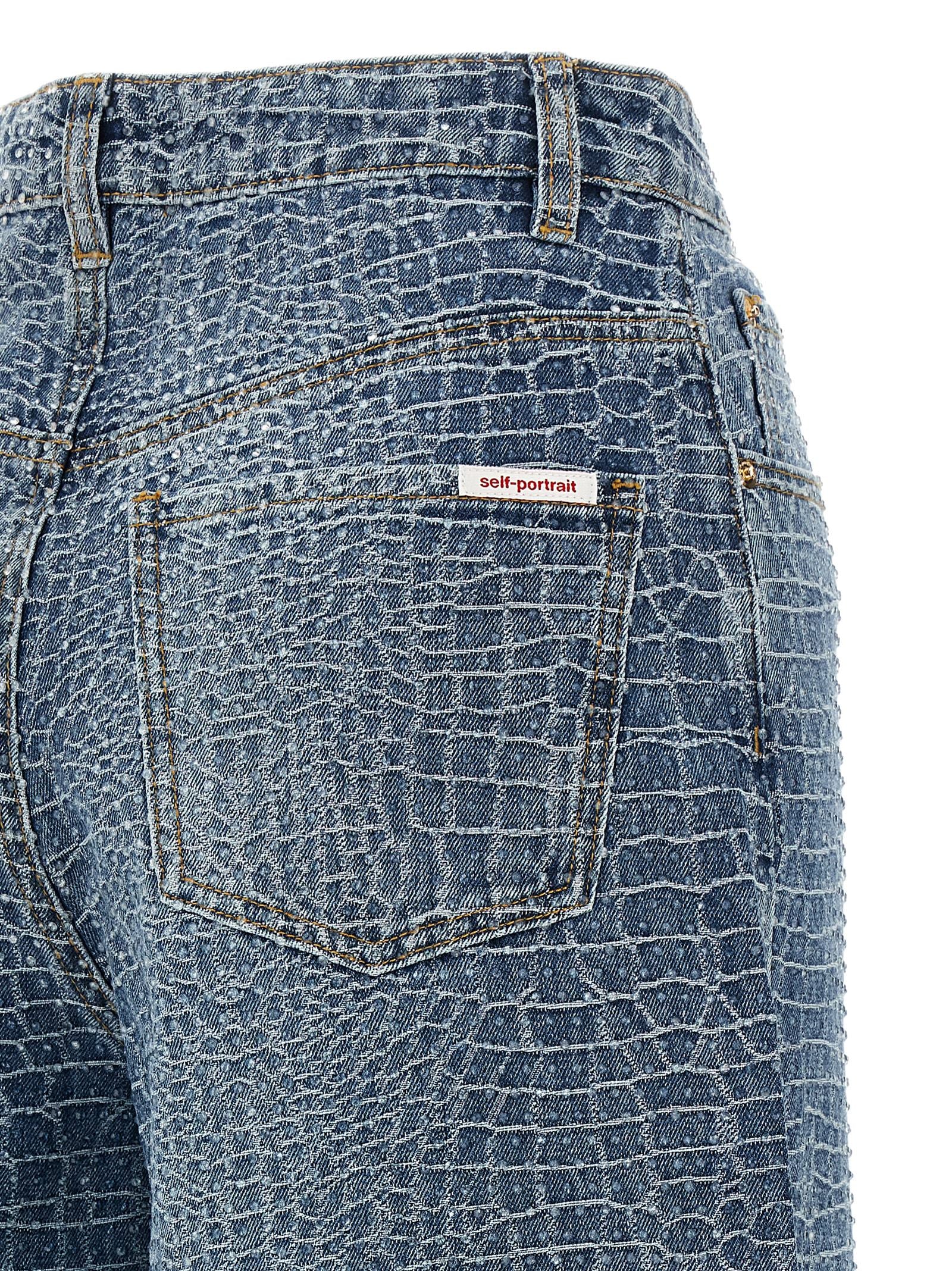 Self-Portrait Blaue Baumwolljeans Denim