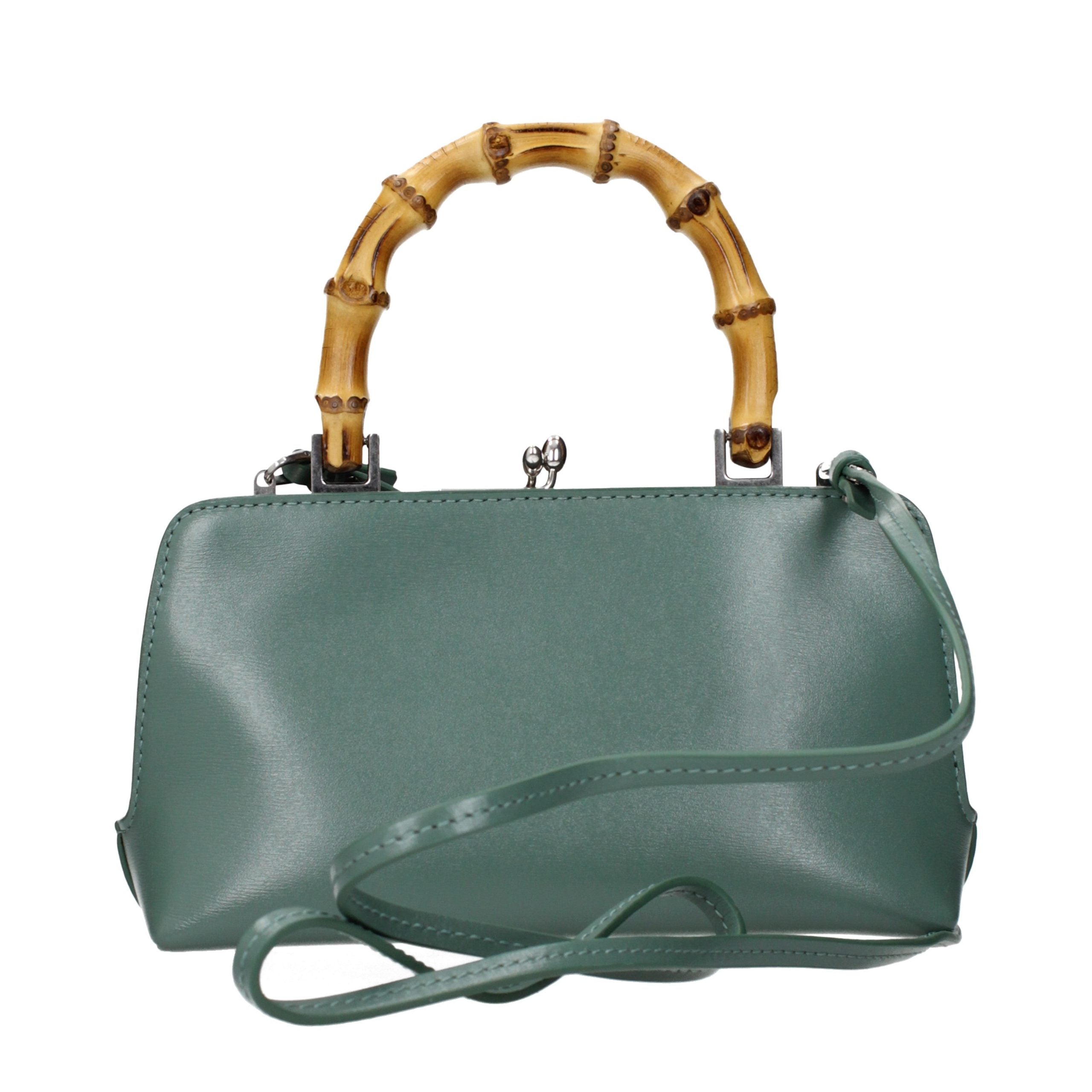 Jil Sander Grüne Lederhandtasche