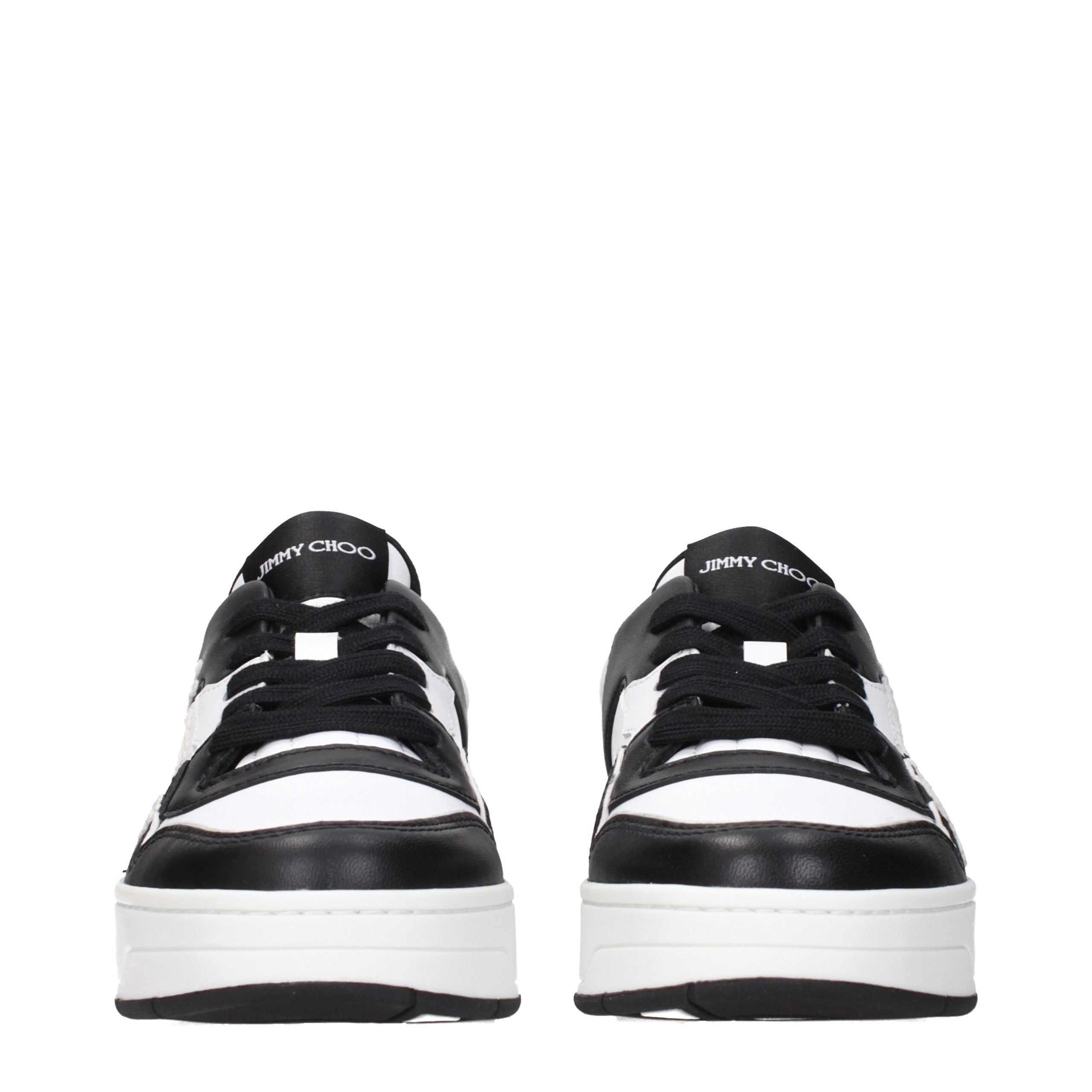 Jimmy Choo Schwarze Leder Low-Top-Sneaker