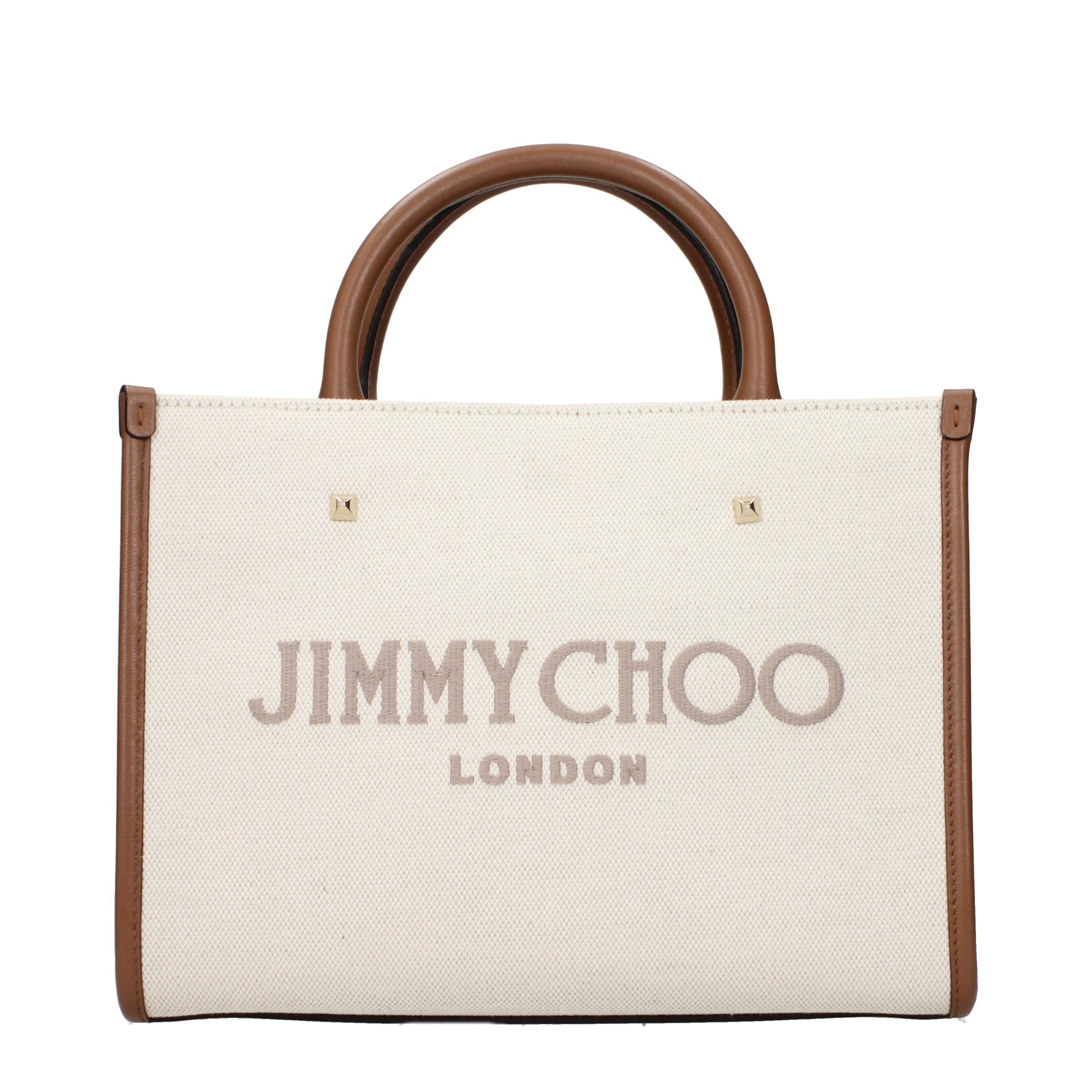 Jimmy Choo Beige Stoff-Handtasche