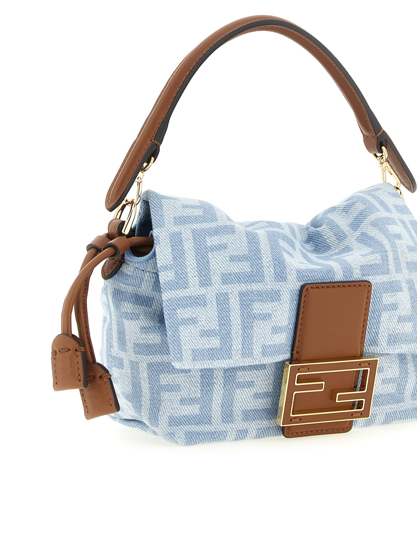 Fendi Blaue Baumwoll-Handtasche