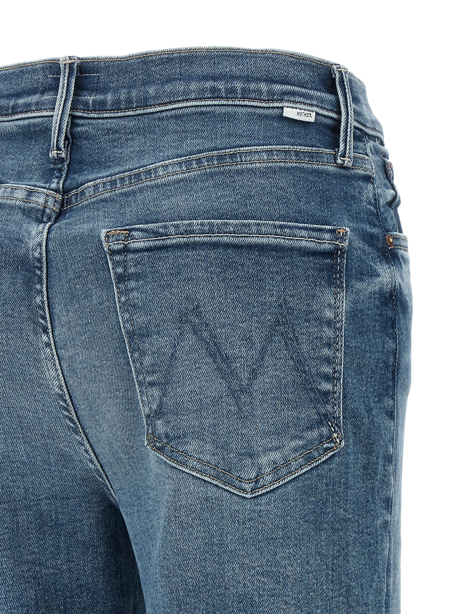 Mother Denim Blaue Baumwoll-Jeans mit ausgestelltem Bein