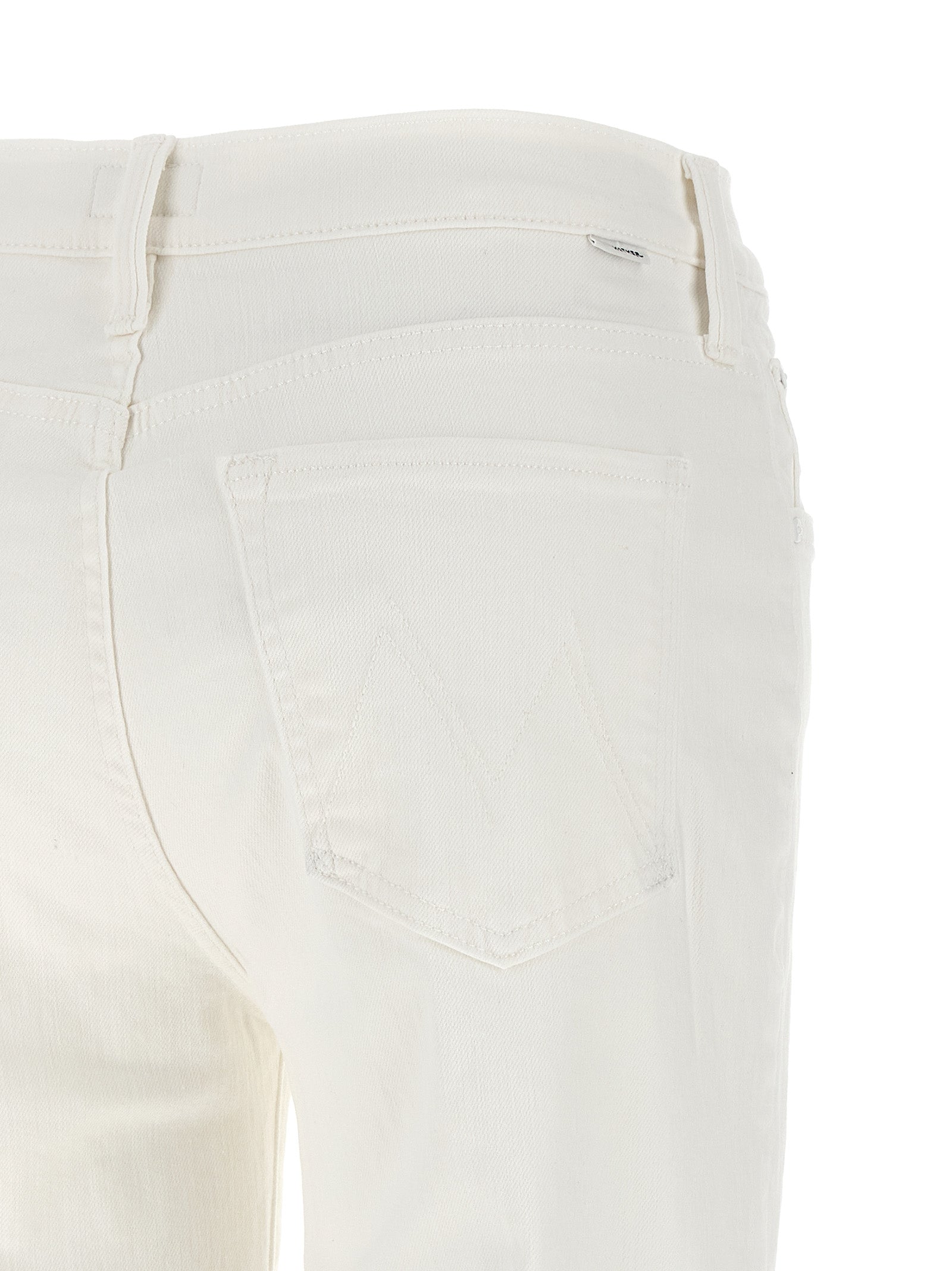 Mother Denim Weiße Baumwolljeans im geraden Schnitt