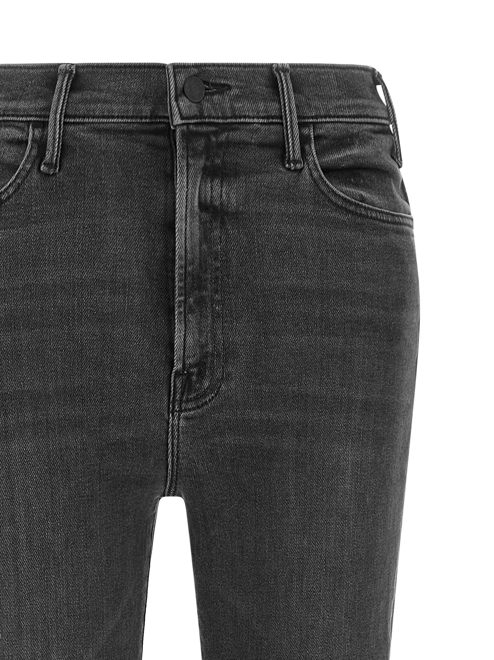 Mother Denim Graue Baumwoll-Jeans mit Schlag