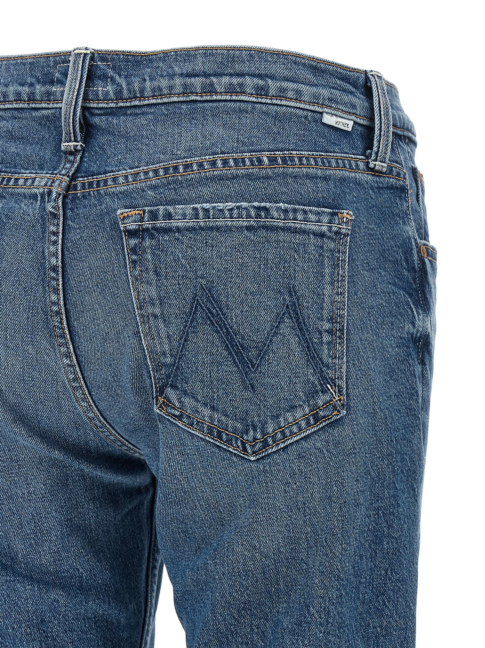 Mother Denim Blaue Bootcut-Jeans aus Baumwolle