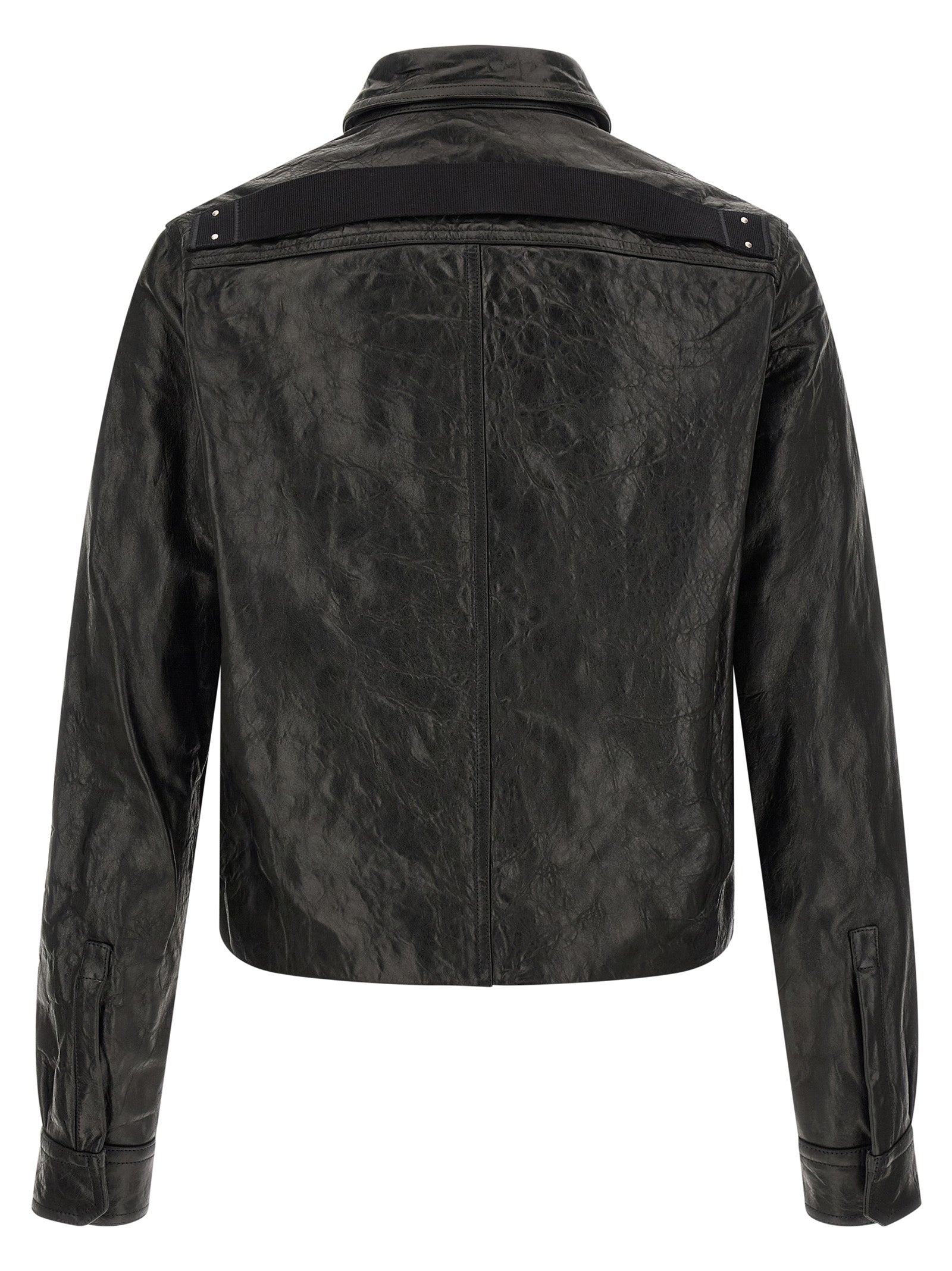 Rick Owens Schwarze Lammlederjacke