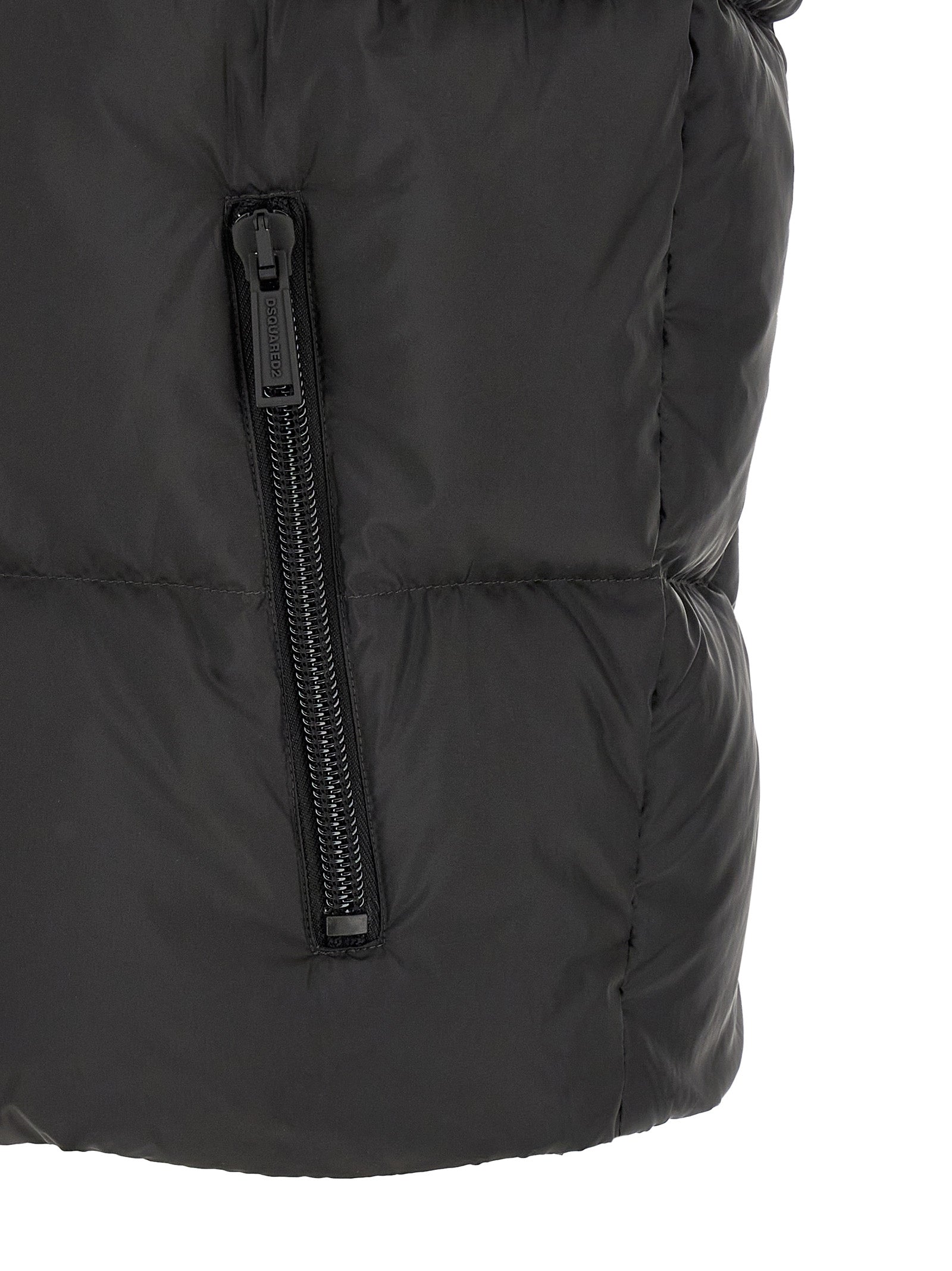 Dsquared² Schwarze ärmellose Jacke aus Polyester