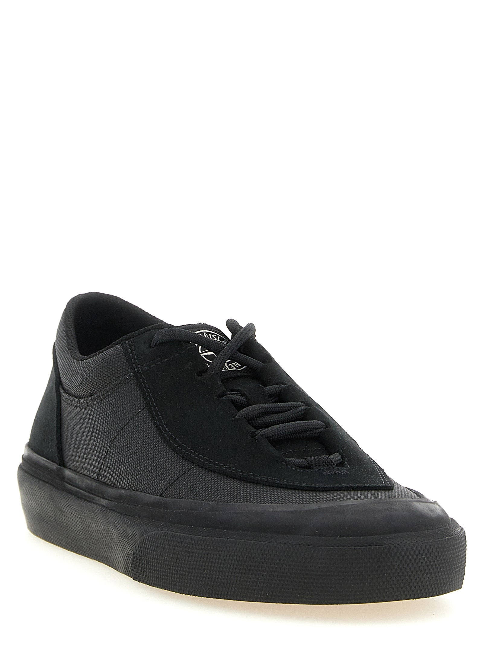 Stone Island Schwarze Low-Top-Sneaker aus Baumwolle