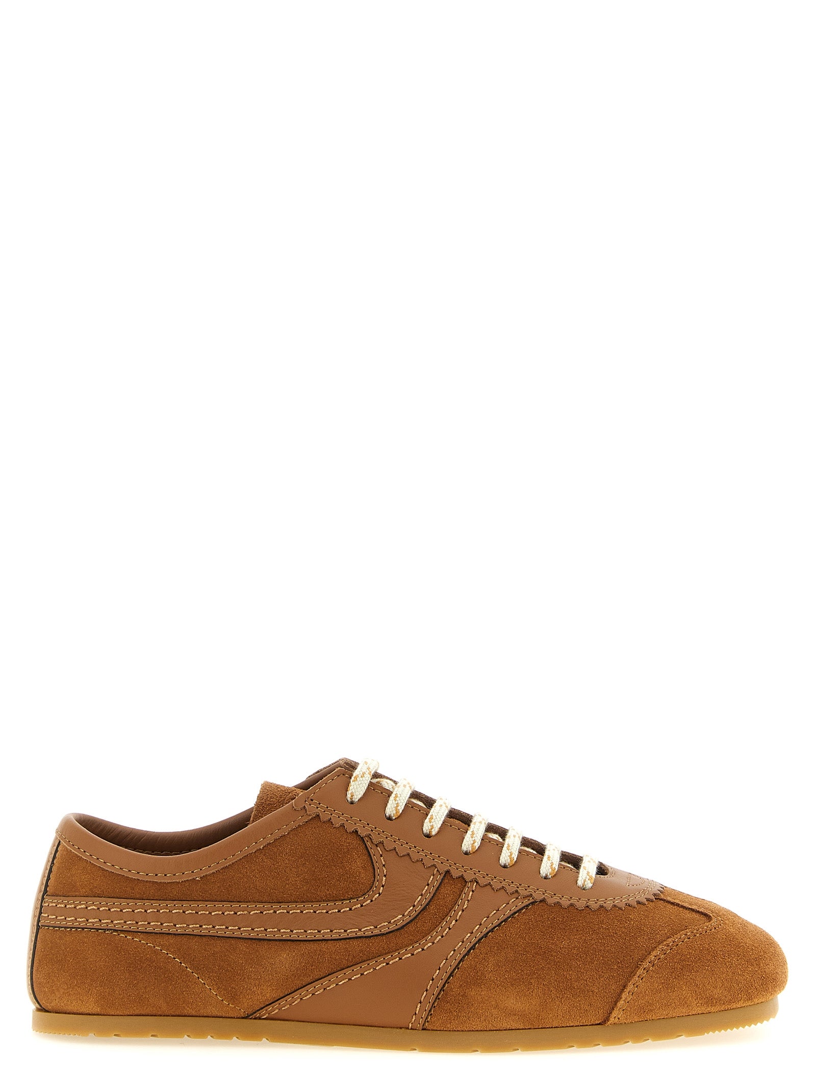 Dries Van Noten Sneakers aus braunem Kalbsleder