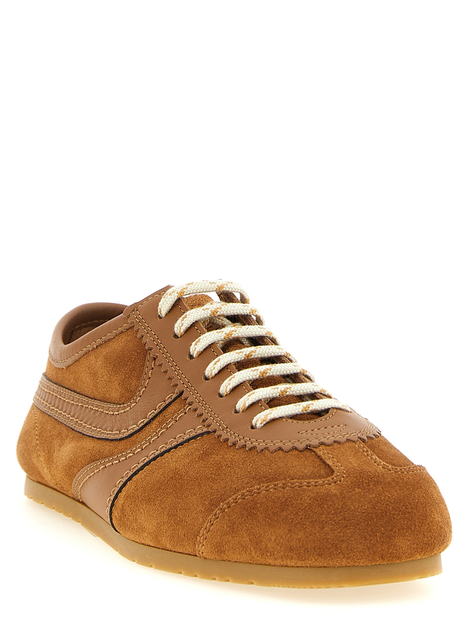 Dries Van Noten Sneakers aus braunem Kalbsleder