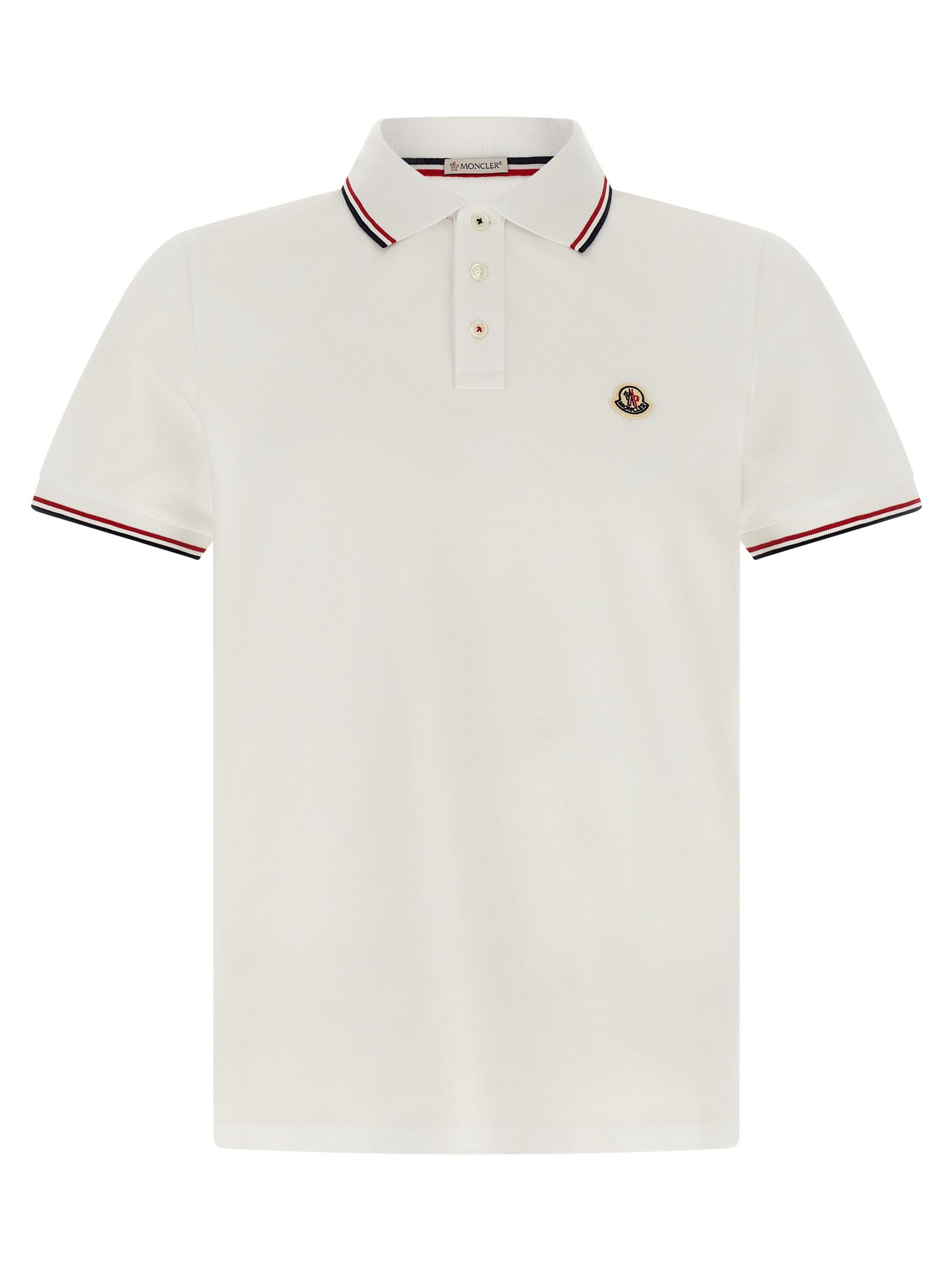 Moncler Weißes Poloshirt aus Baumwolle