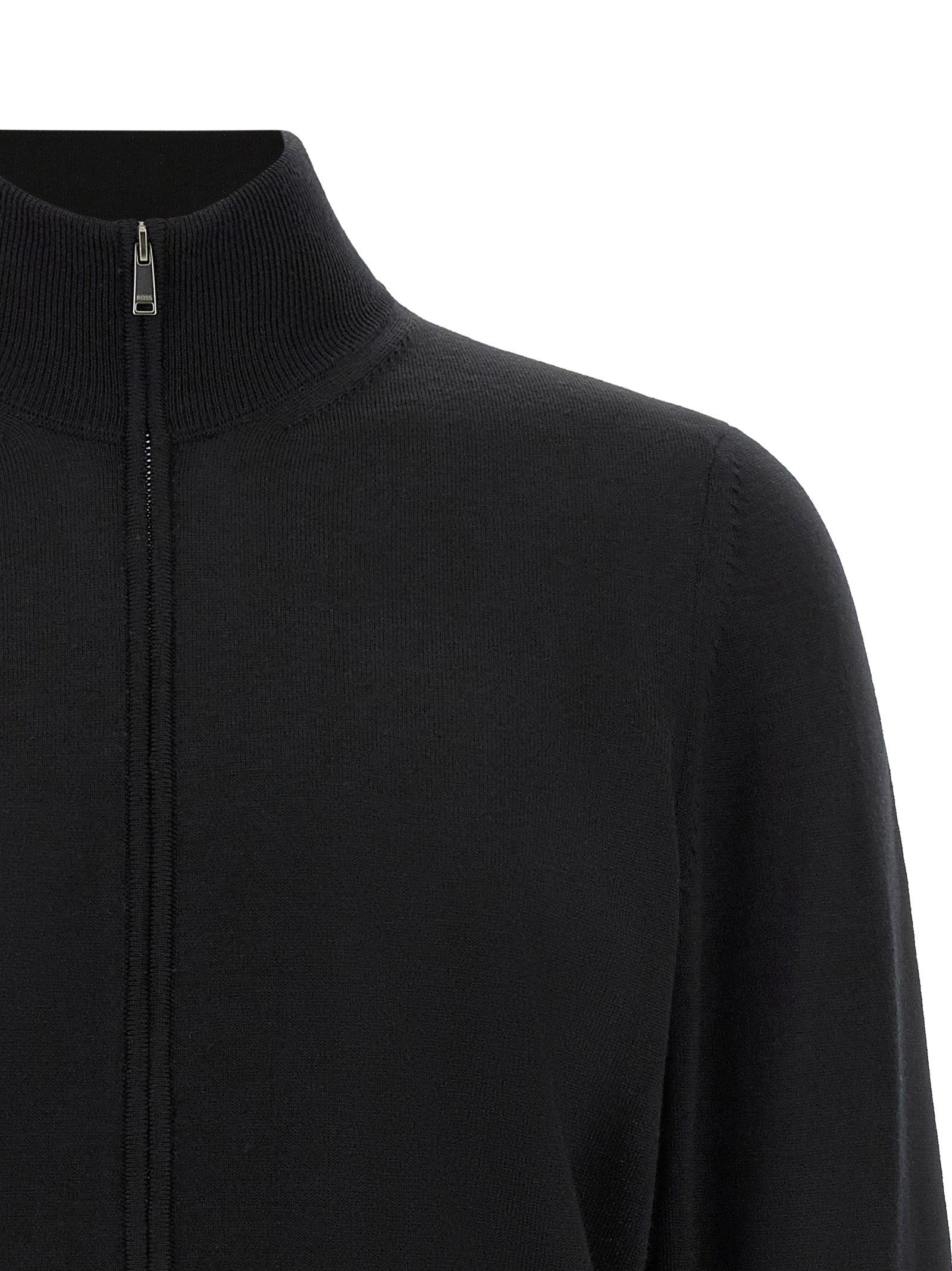 Hugo Boss Schwarzer Cardigan aus Schurwolle