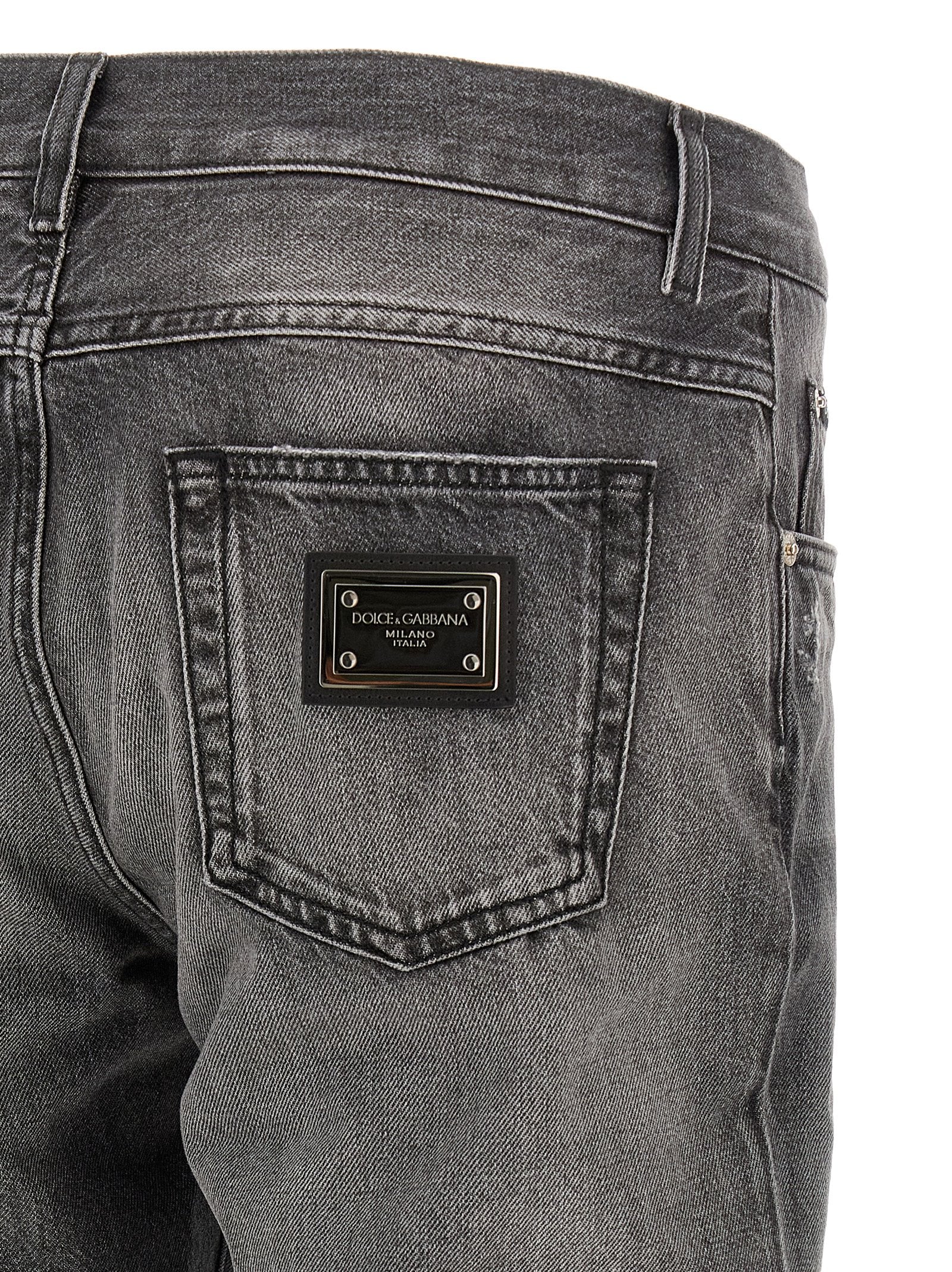 Dolce & Gabbana Graue Jeans aus Baumwolle