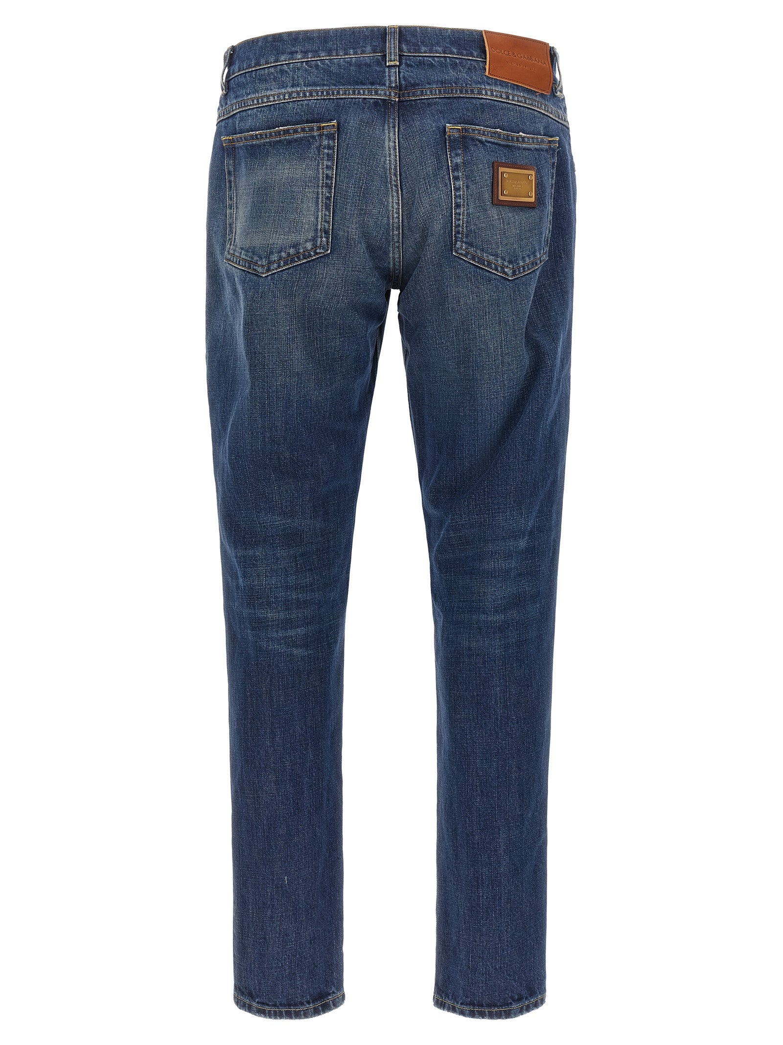 Dolce & Gabbana Blaue Jeans aus Baumwolle im geraden Schnitt