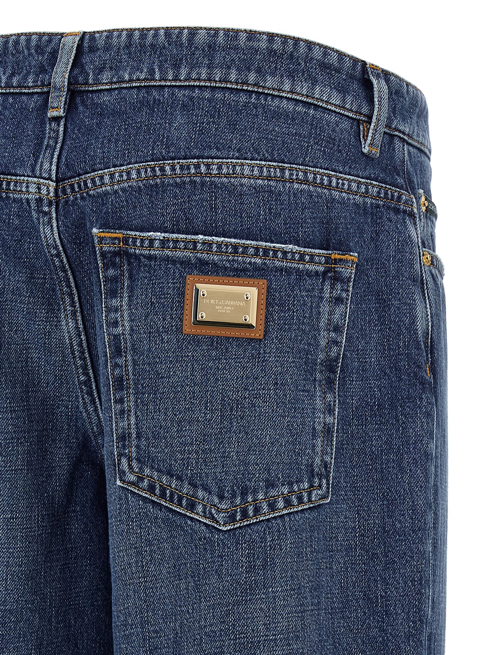 Dolce & Gabbana Blaue Baumwolljeans im Relaxed Fit