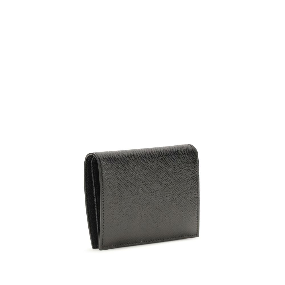 Ferragamo Schwarzes Kalbsleder Bos Taurus Portemonnaie