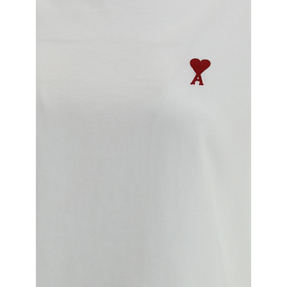 Ami Paris Weißes Baumwoll-T-Shirt
