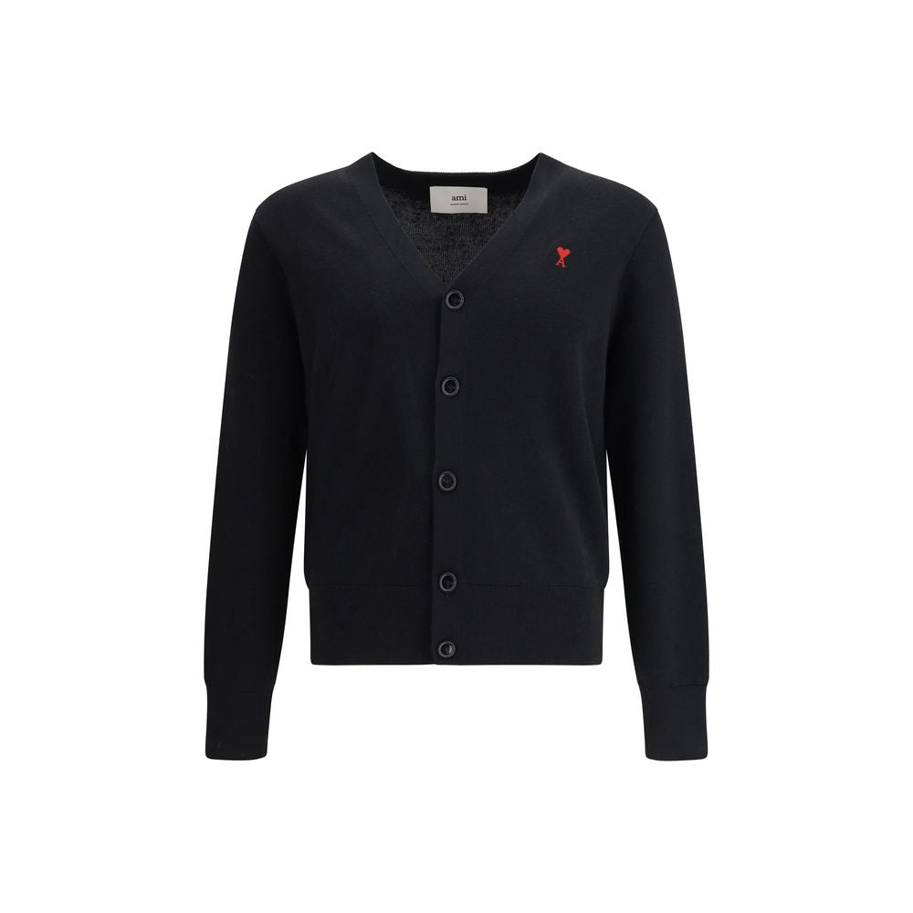 Ami Paris Strickjacke aus schwarzer Wolle Oves Aries