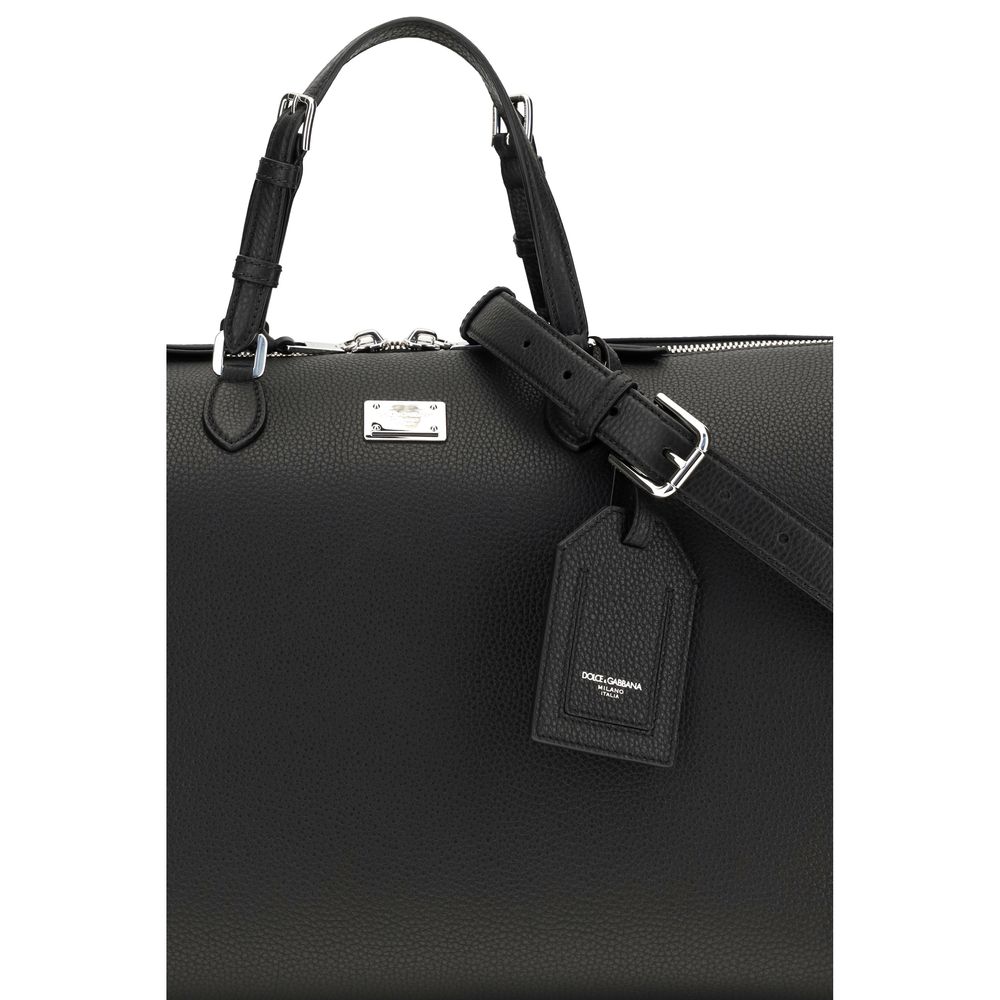 Dolce & Gabbana Schwarze Kalbsleder Bos Taurus Aktentasche