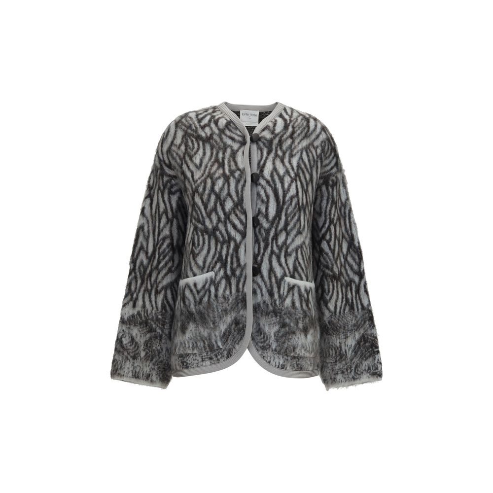 Forte_Forte Grauer Alpaka Vicugna Pacos Cardigan