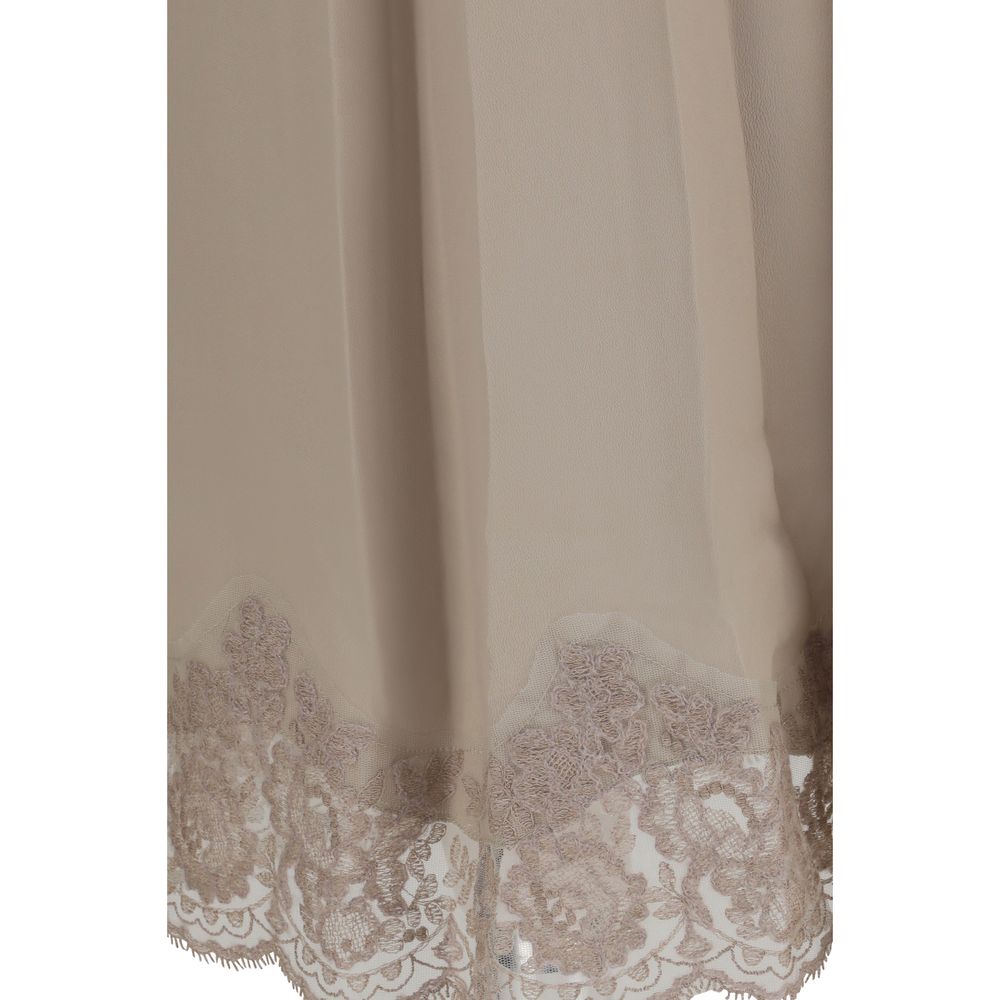 P.A.R.O.S.H. Beige Acetat Midirock