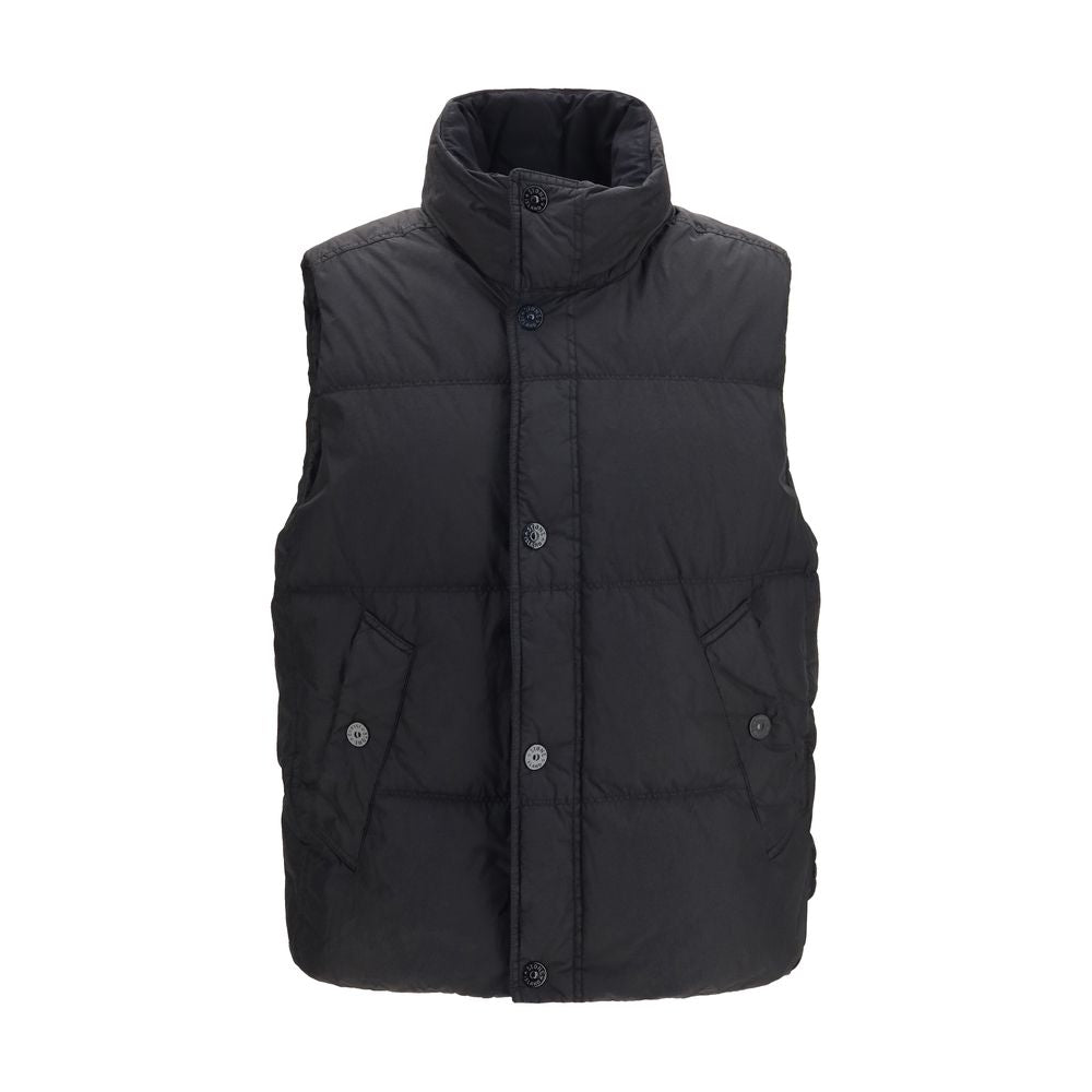 Stone Island Schwarze Daunenweste aus Gänsedaunen