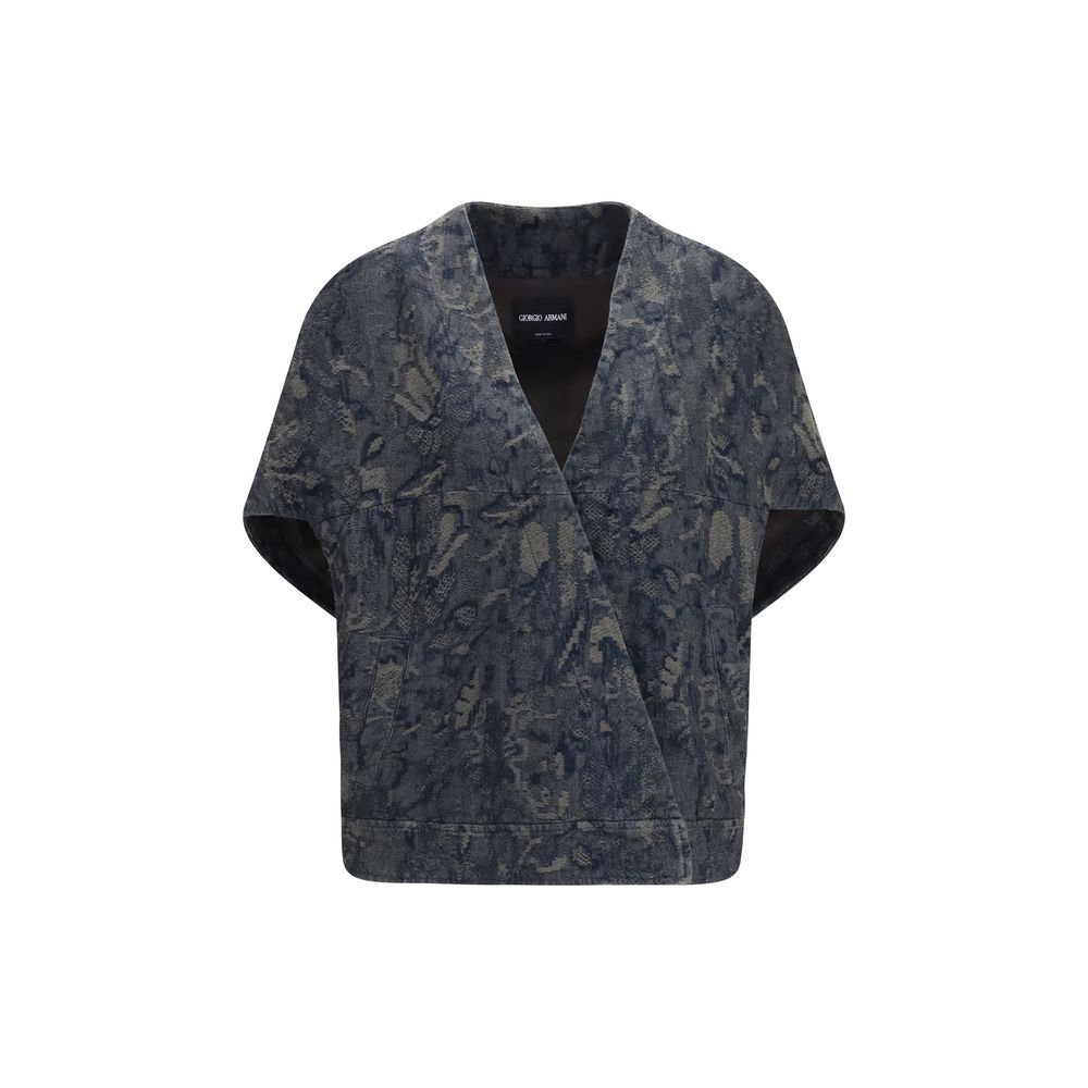 Giorgio Armani Blaue Jeansjacke aus Baumwolle