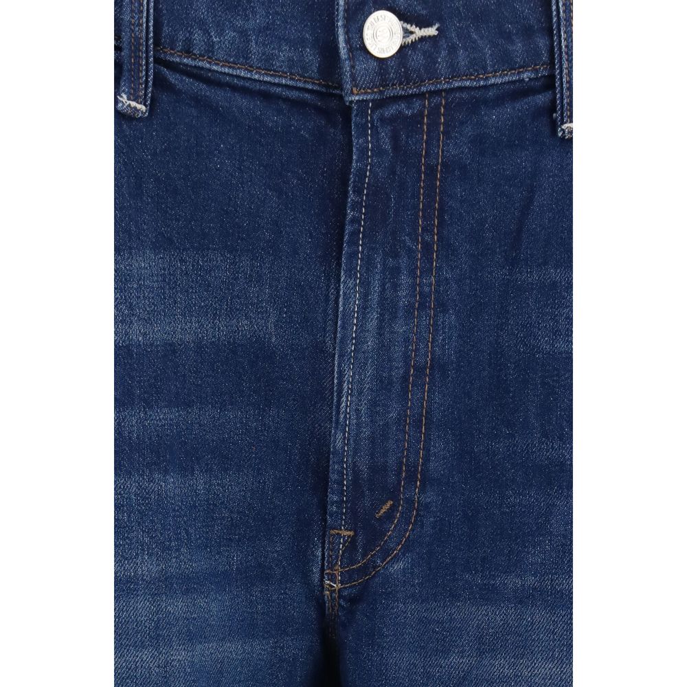 Mother Denim Blaue Baumwolljeans Denim