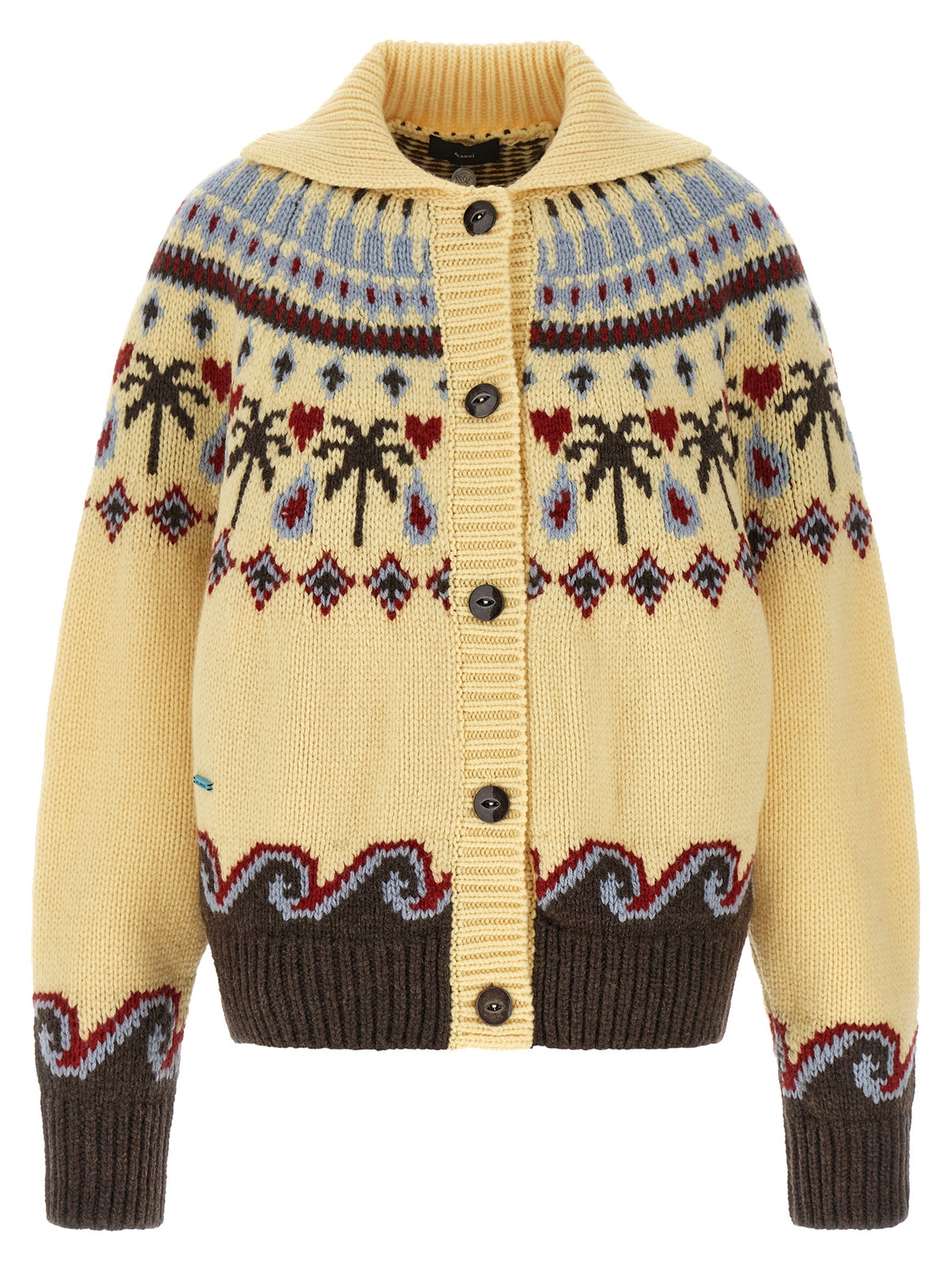 Alanui Mehrfarbige Strickjacke aus reiner Schurwolle