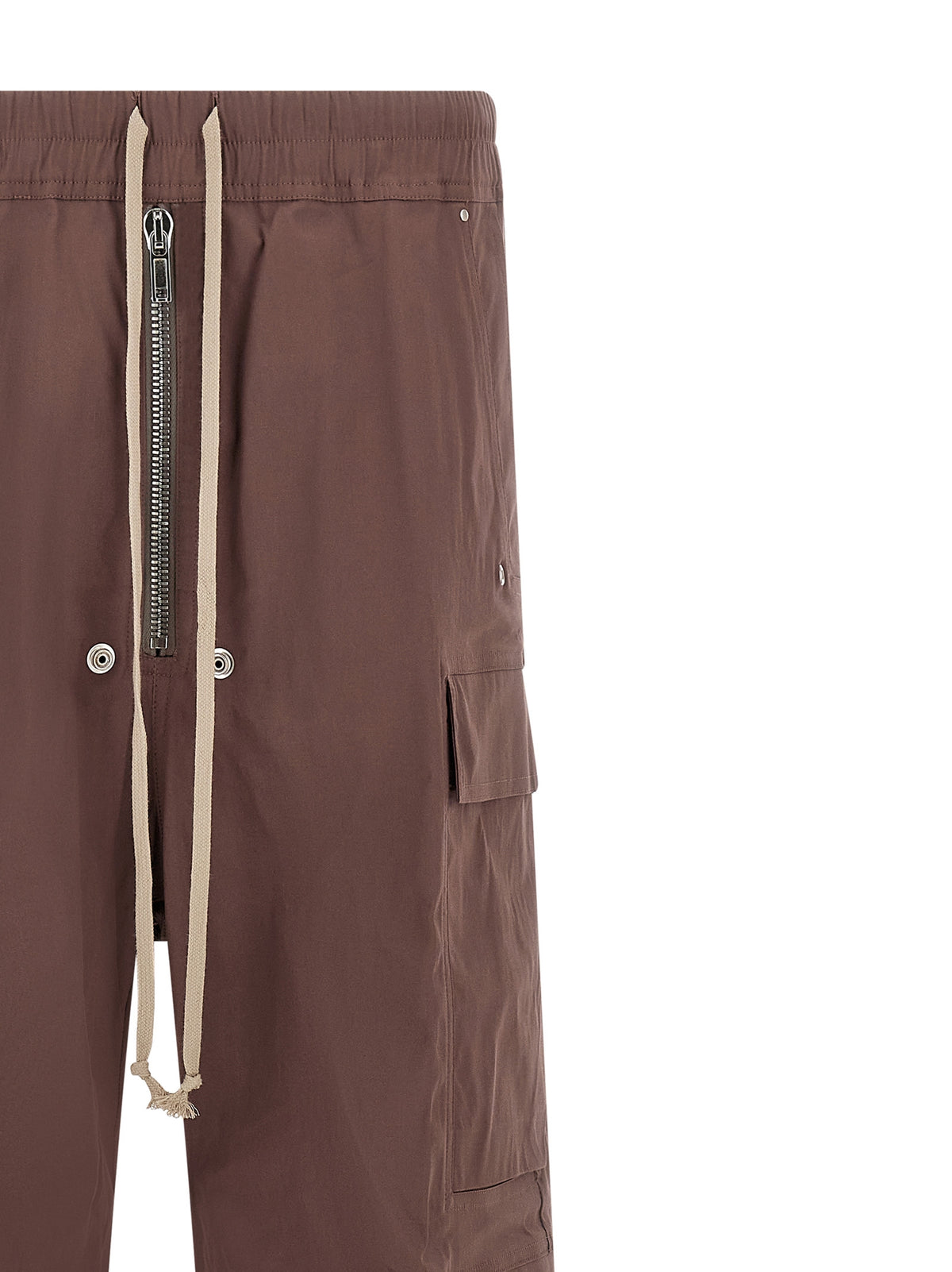 Rick Owens Braune Baumwollhose mit ausgestelltem Bein