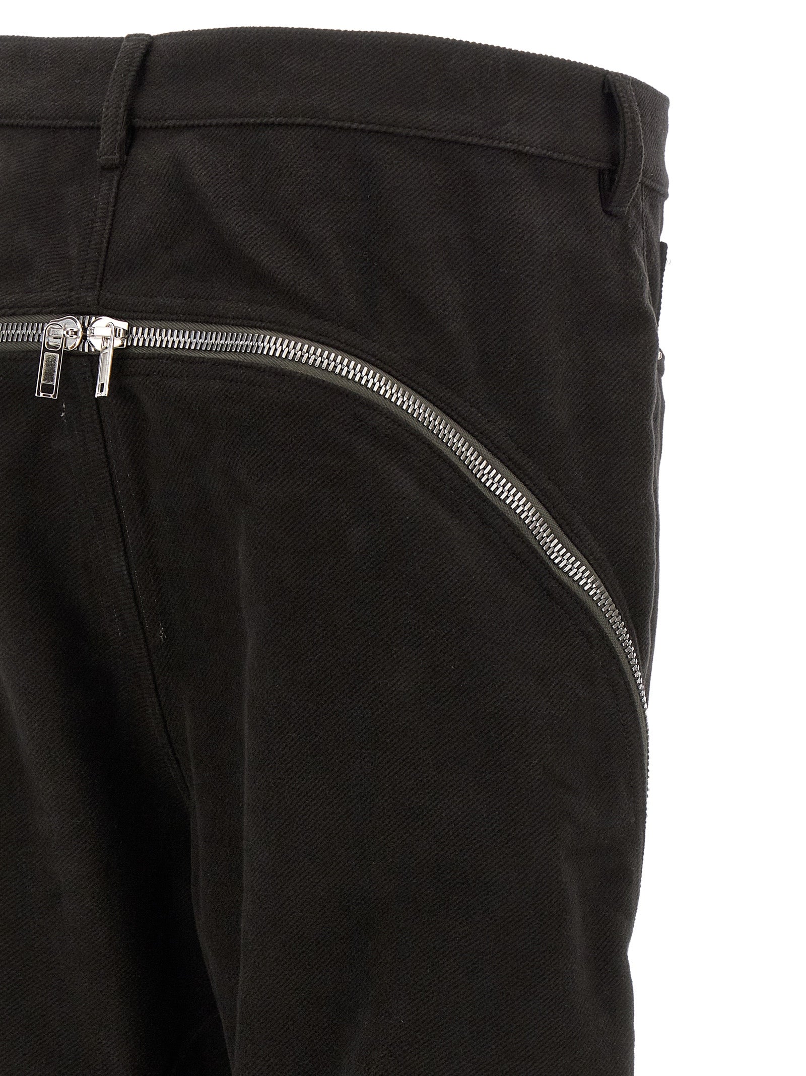 Rick Owens Schwarze Baumwollhose mit ausgestelltem Bein