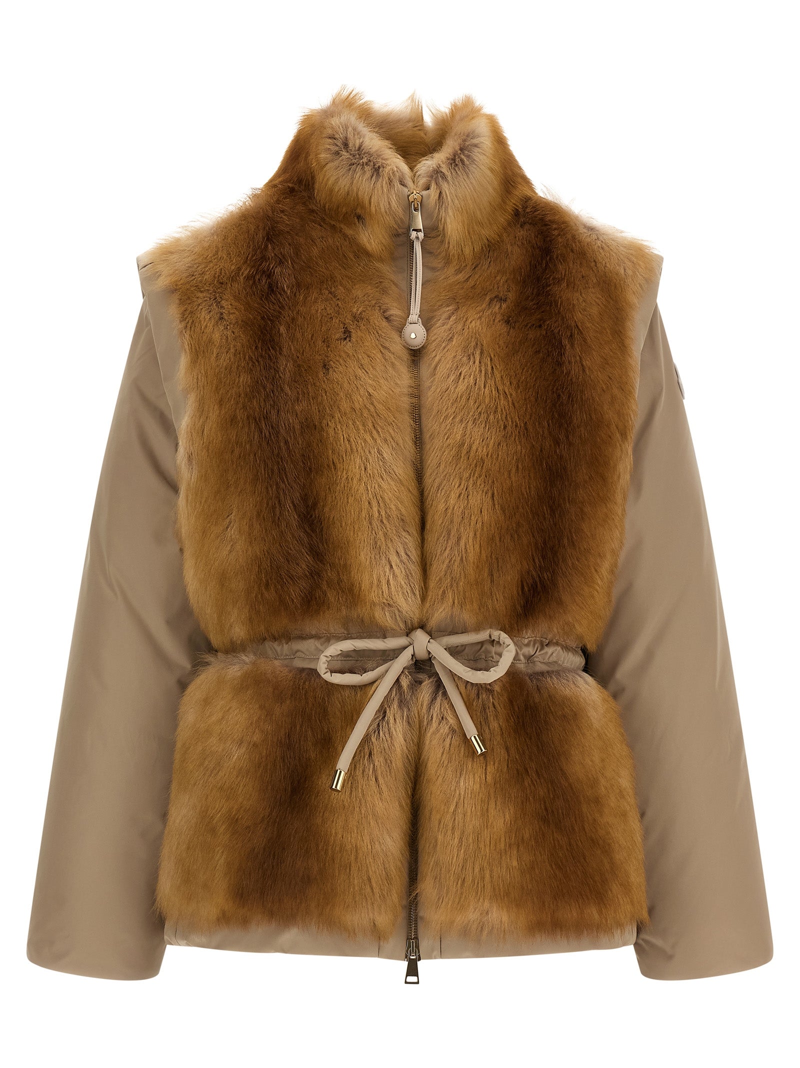 Moncler Beige Polyester Ärmellose Jacke