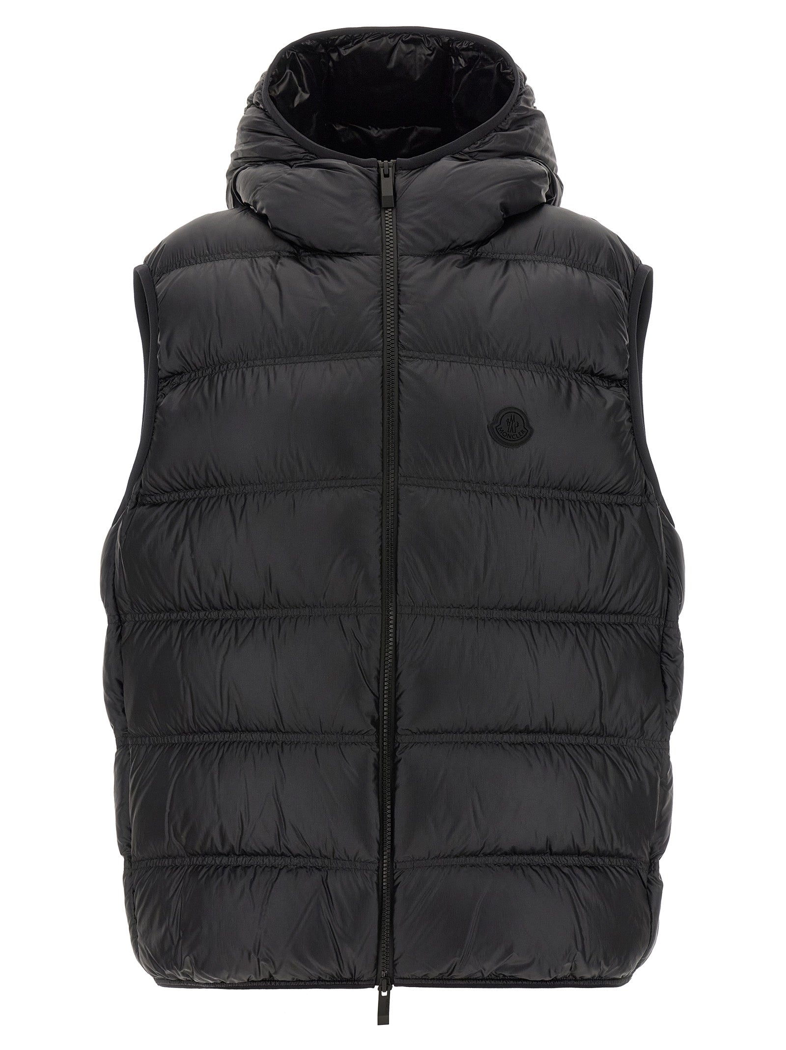Moncler Schwarze ärmellose Jacke aus Polyamid