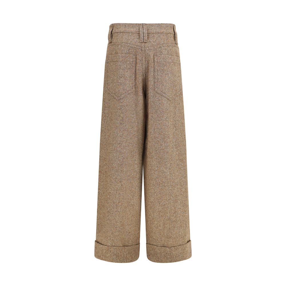 Brunello Cucinelli Beige Wollhose Oves Aries Casual Pants
