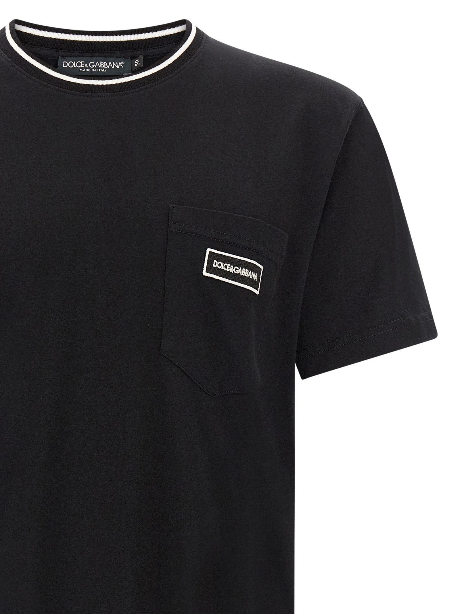 Dolce & Gabbana Schwarzes Baumwoll-T-Shirt