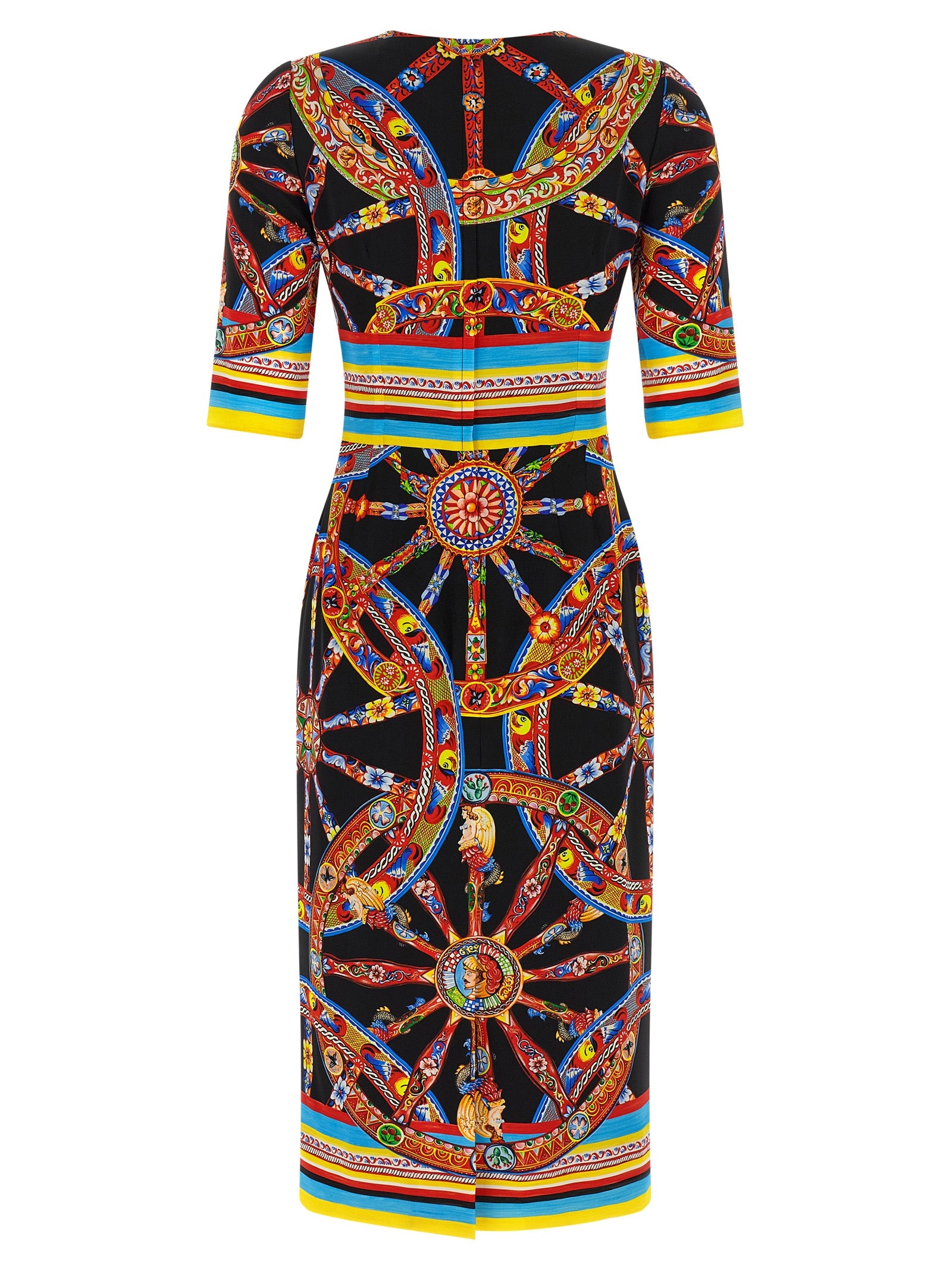Dolce & Gabbana Mehrfarbiges Seiden-Midikleid