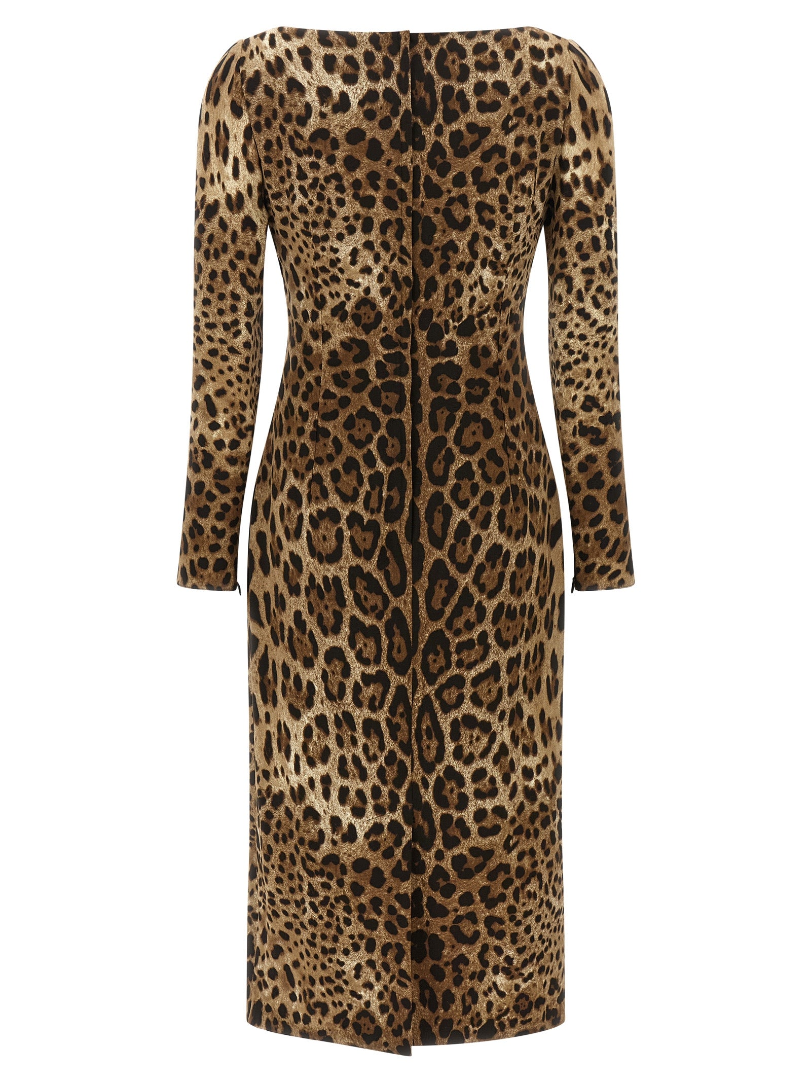 Dolce & Gabbana Braunes Midikleid aus Viskose