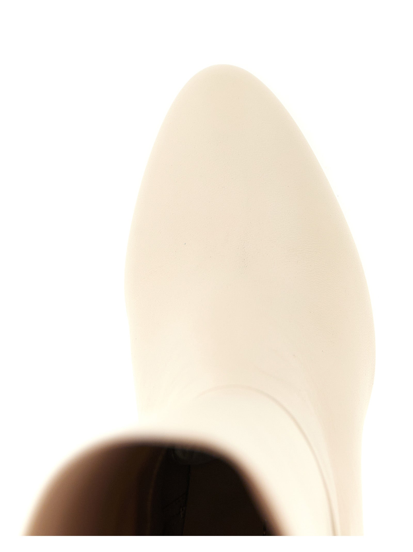 Stuart Weitzman Weiße Lammleder Overknee-Stiefel