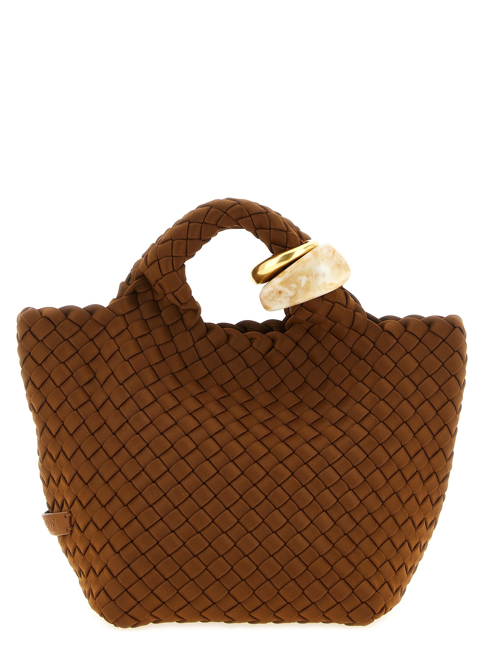 NAGHEDI Braune Nylon-Handtasche