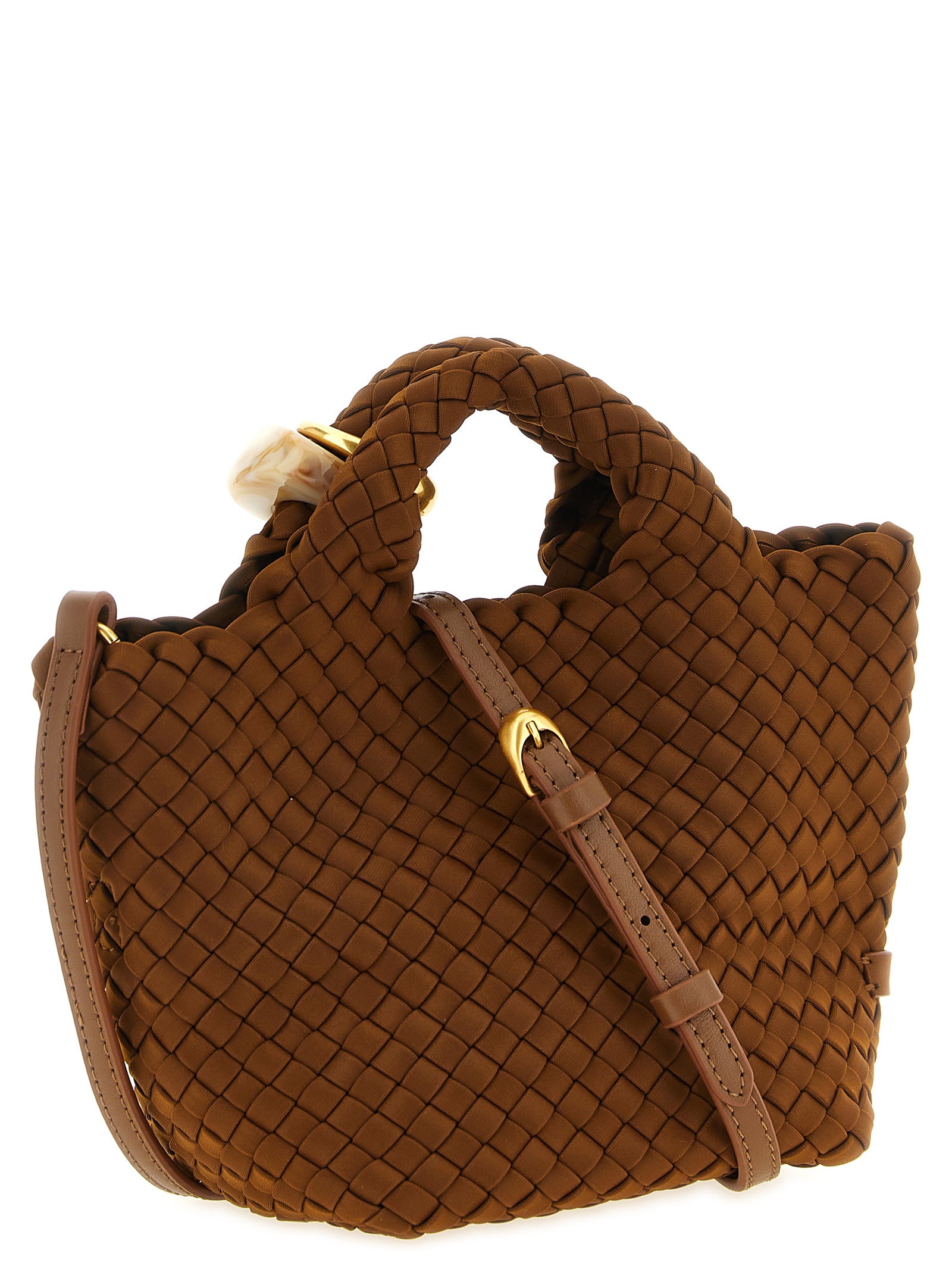 NAGHEDI Braune Nylon-Handtasche