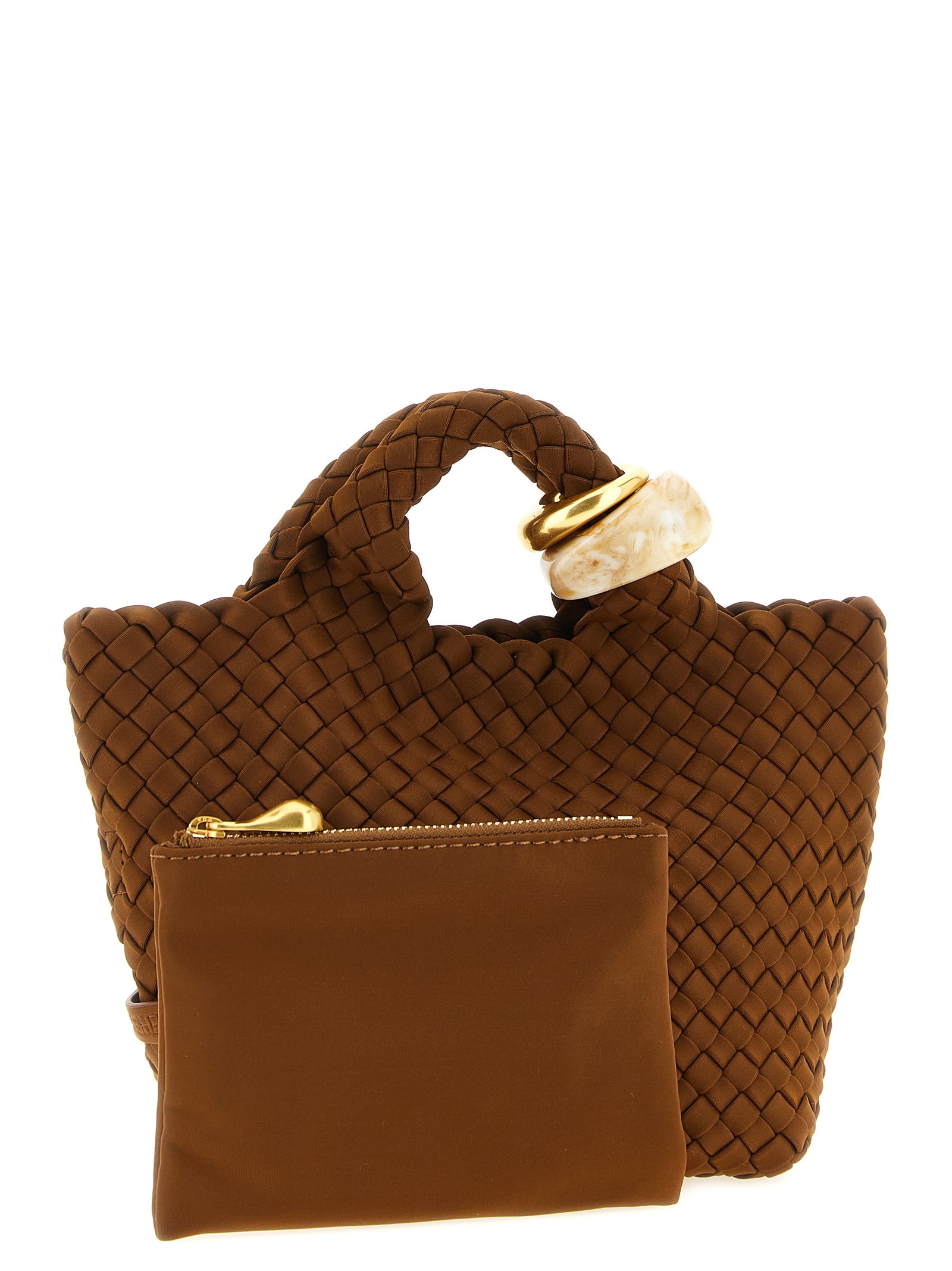 NAGHEDI Braune Nylon-Handtasche