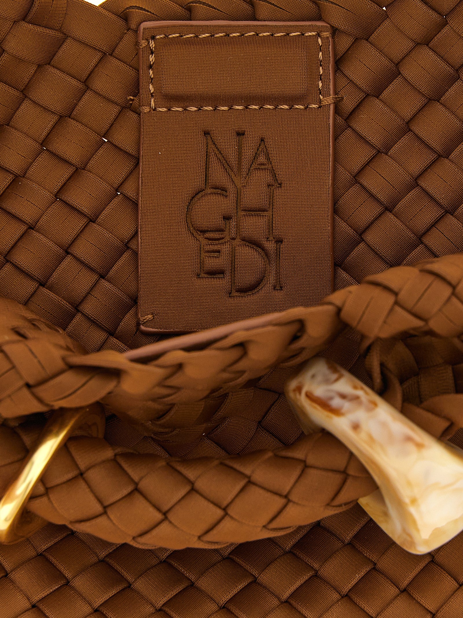 NAGHEDI Braune Nylon-Handtasche