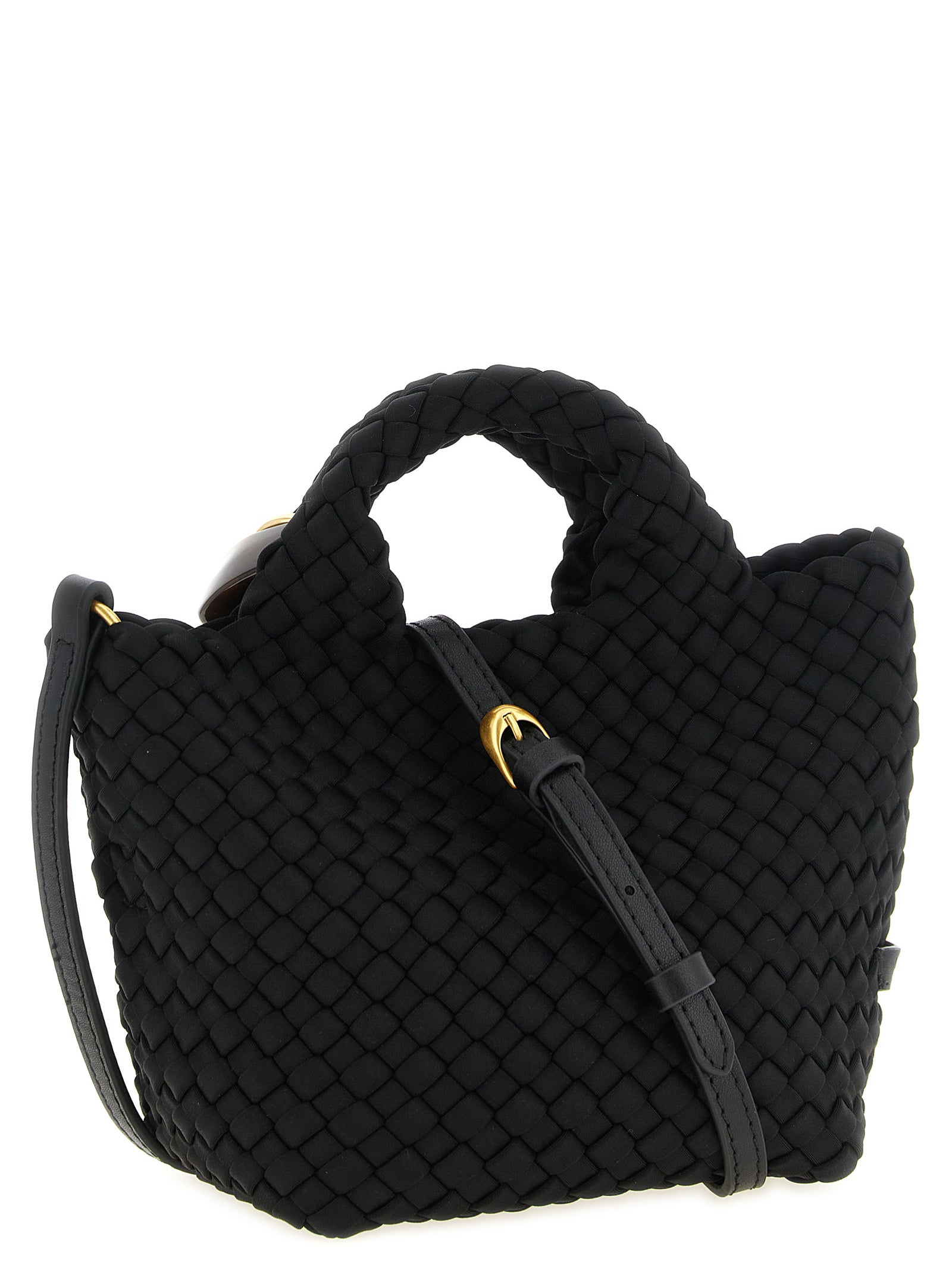 NAGHEDI Schwarze Nylon-Handtasche